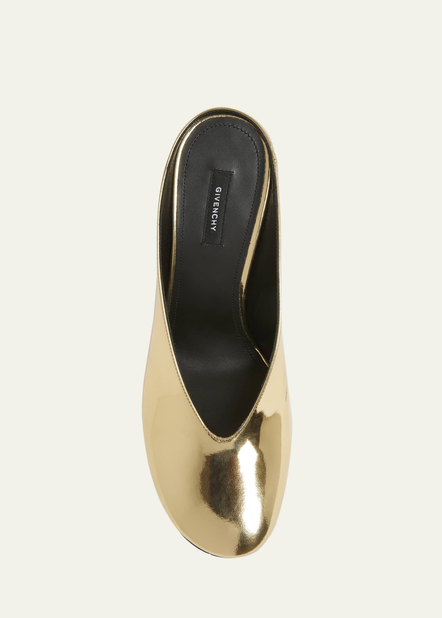 Givenchy Metallic Leather Sculpted Block-Heel Mules Image 4 of 4