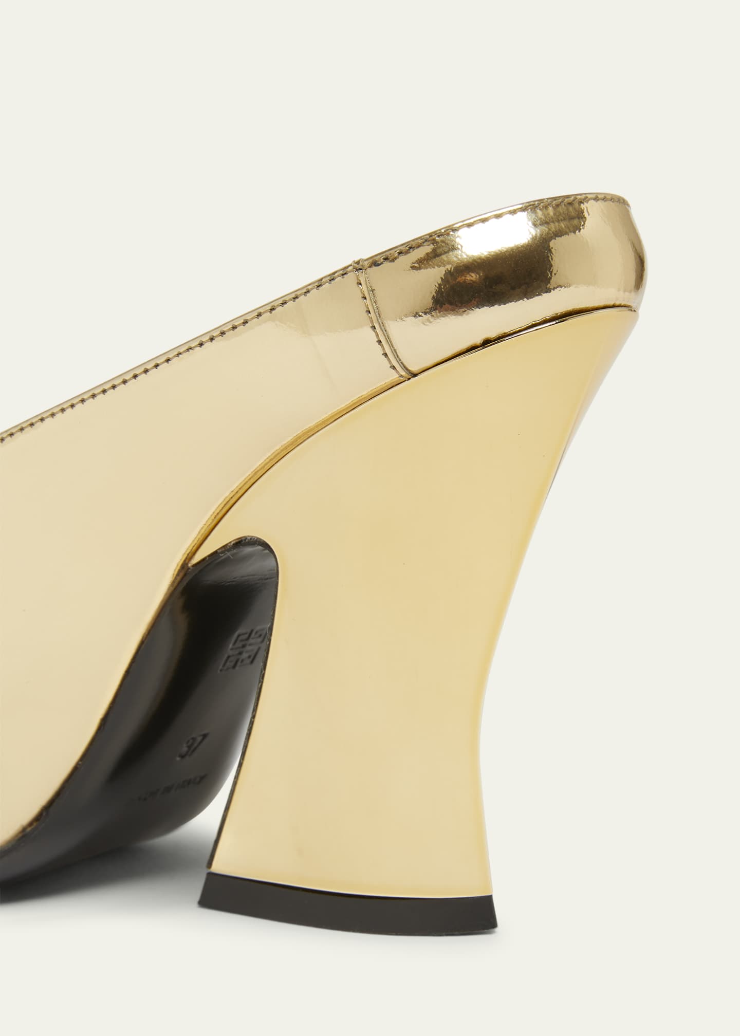 Givenchy Metallic Leather Sculpted Block-Heel Mules Image 3 of 4