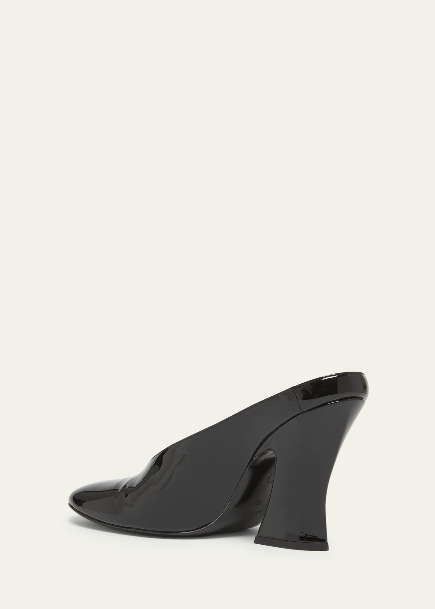 Givenchy Patent Leather Sculpted Block-Heel Mules Image 4 of 6