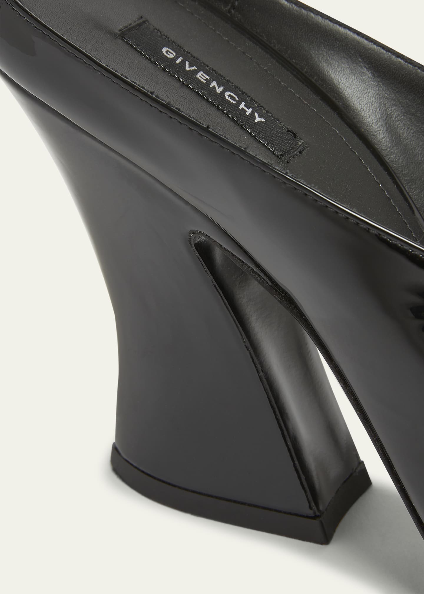 Givenchy Patent Leather Sculpted Block-Heel Mules Image 5 of 6