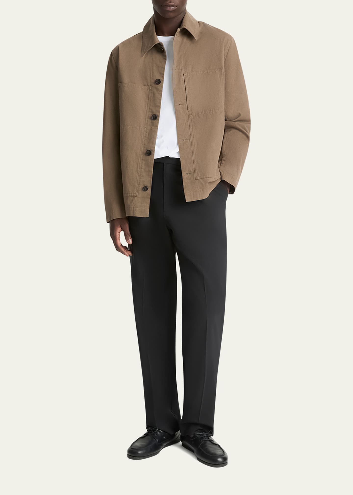 Vince Men's Cotton-Linen Utility Chore Jacket Image 2 of 4
