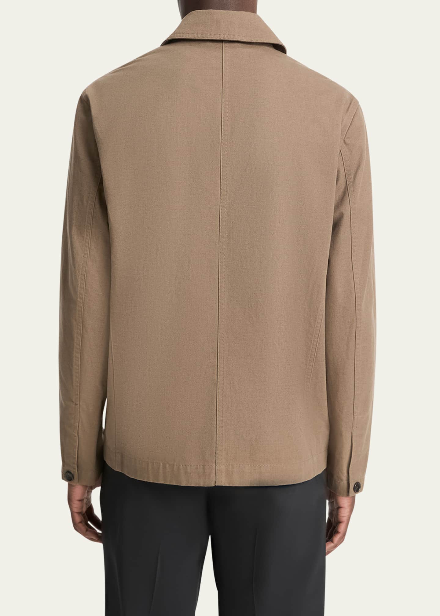 Vince Men's Cotton-Linen Utility Chore Jacket Image 3 of 4