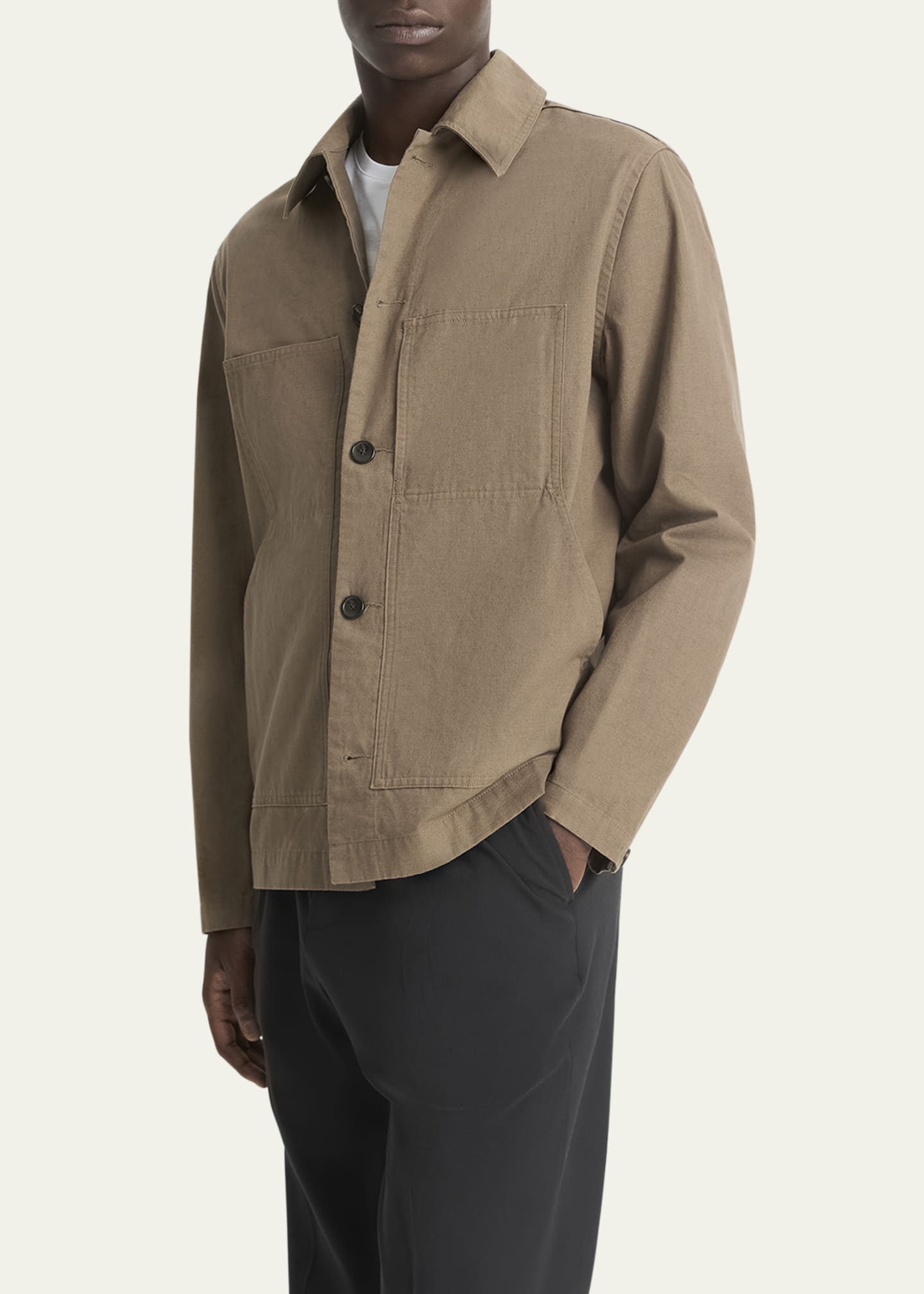 Vince Men's Cotton-Linen Utility Chore Jacket Image 4 of 4