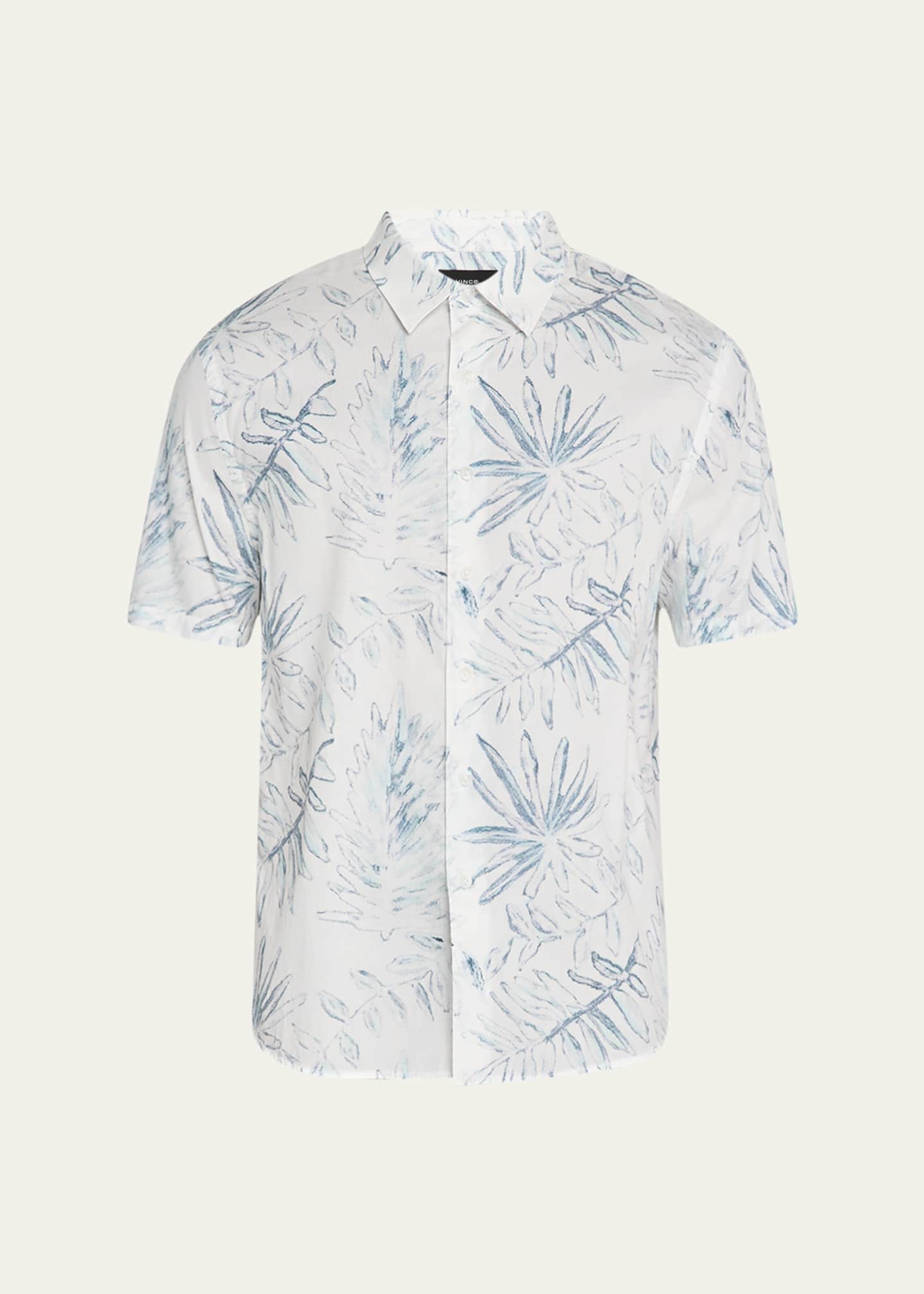 Vince Men's Palm Print Short-Sleeve Shirt Image 1 of 4