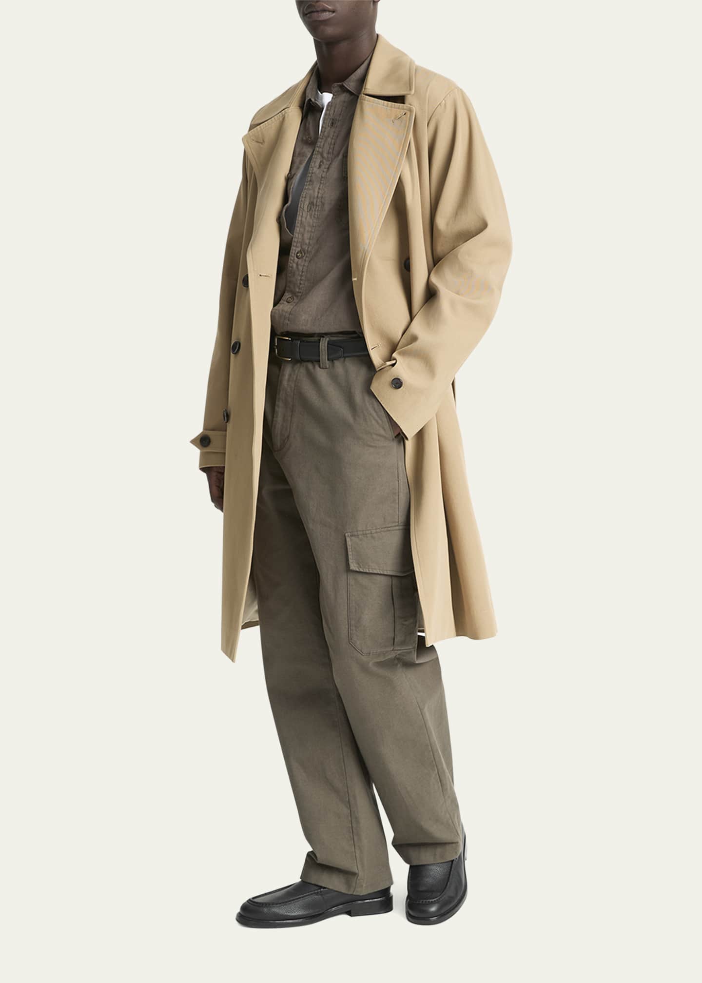 Vince Men's Italian Cotton Double-Breasted Trench Coat Image 2 of 4