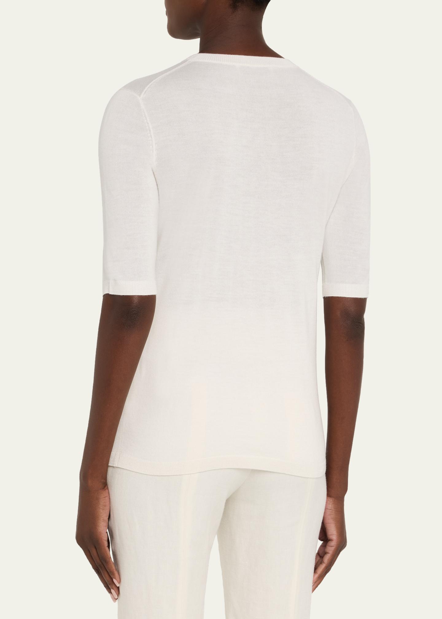 Gabriela Hearst Brunner Short-Sleeve Cashmere-Silk T-Shirt - Bergdorf ...
