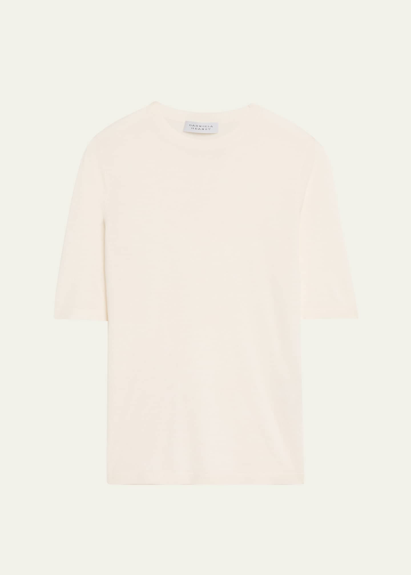 Tシャツ・カットソー GABRIELA HEARST Gabriela Hearst Cruz Shirt Cruz Shirt in Pale Blush Sea Island Cotton – Gabriela Hearst