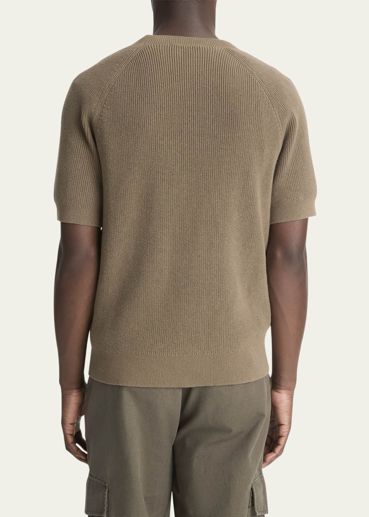 Vince Men's Cotton Raglan Short-Sleeve Sweater Image 2 of 3