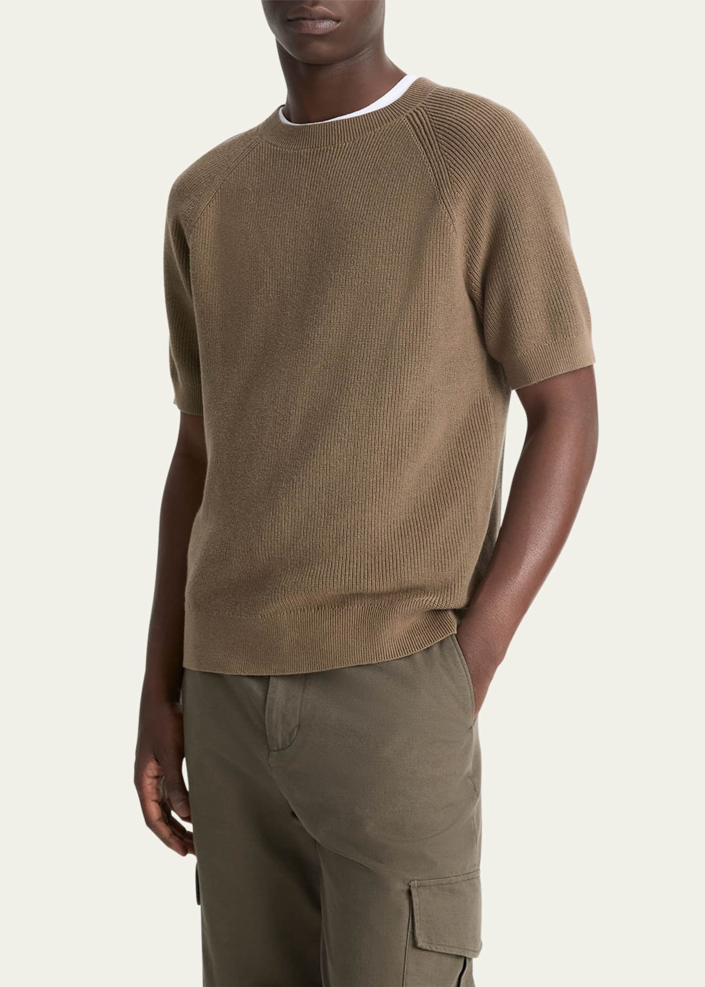 Vince Men's Cotton Raglan Short-Sleeve Sweater Image 3 of 3