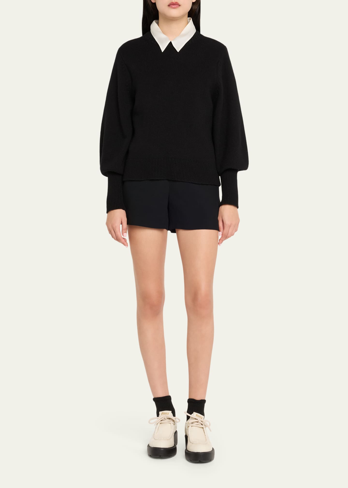 Miu Miu Pony Hair Lace-Up Wallabee Shoes Image 3 of 6