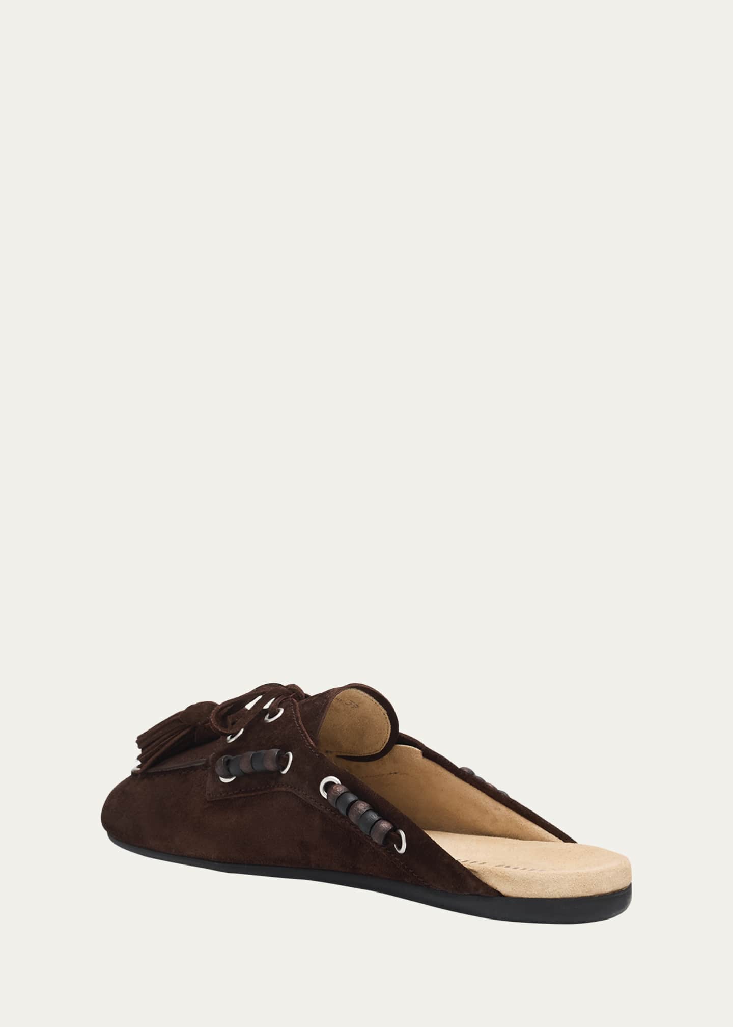 Miu Miu Suede Tassel Mocassin Mules - Bergdorf Goodman