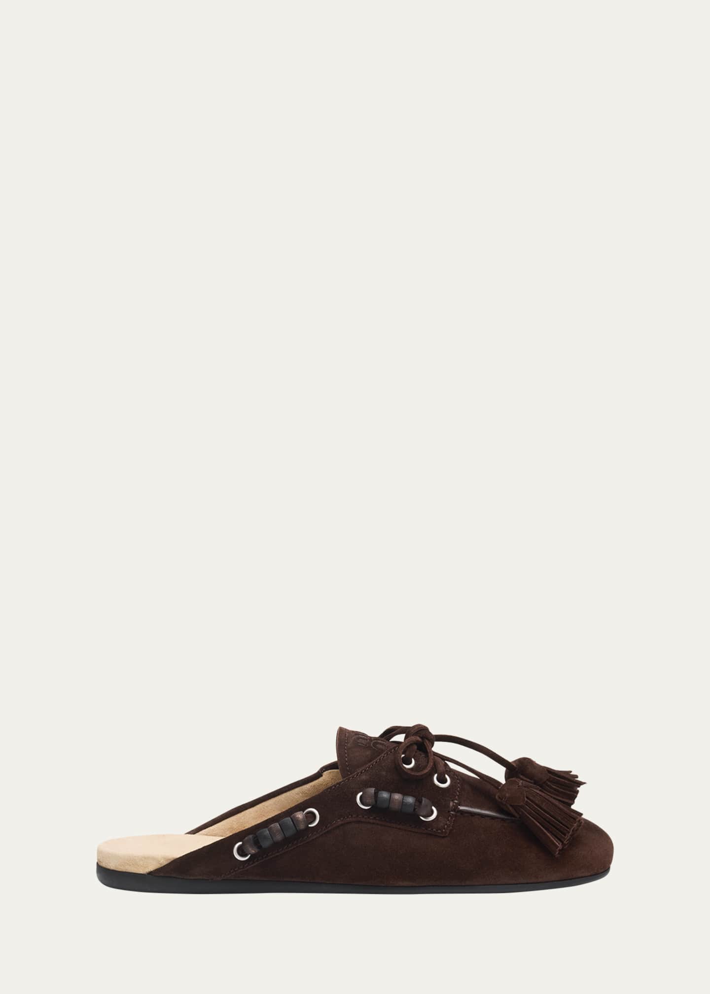 Miu Miu Suede Tassel Mocassin Mules - Bergdorf Goodman