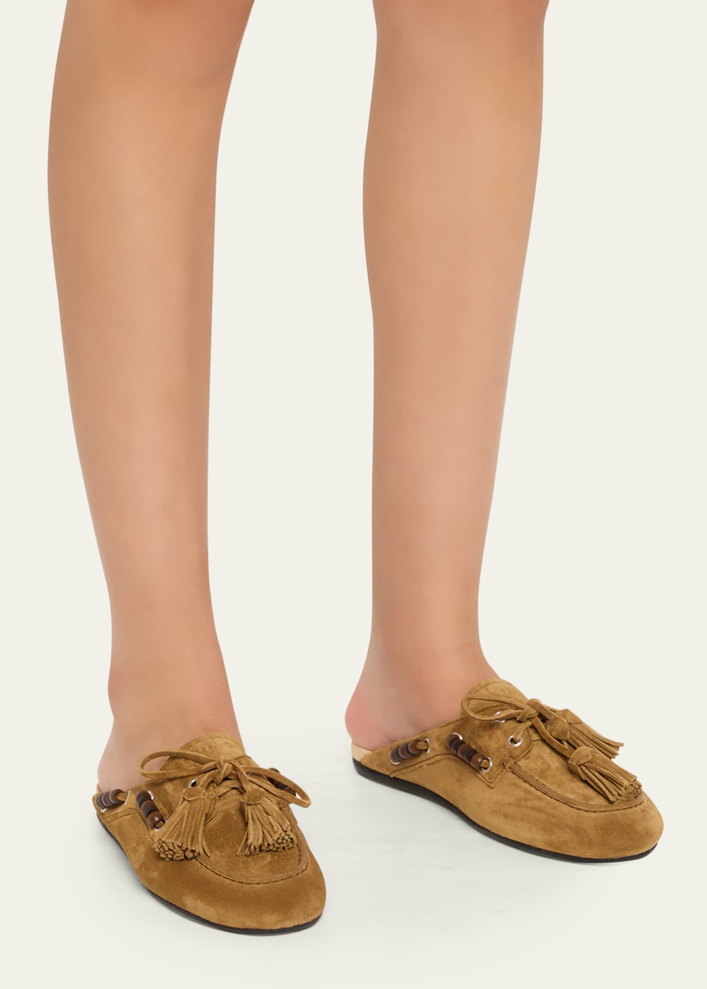 Miu Miu Suede Tassel Mocassin Mules Image 2 of 6