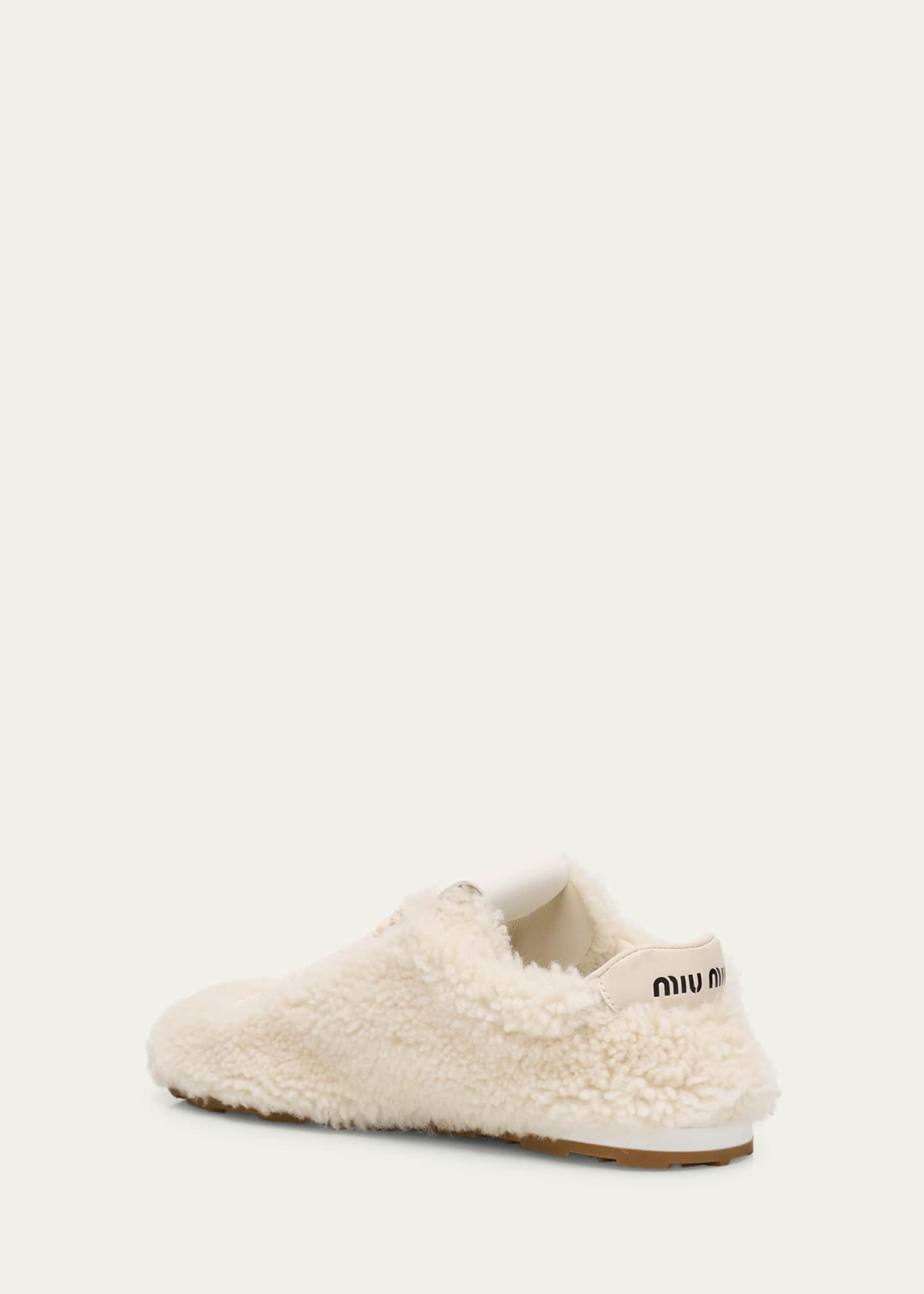 Miu Miu Shearling Low-Top Sneakers Image 4 of 6