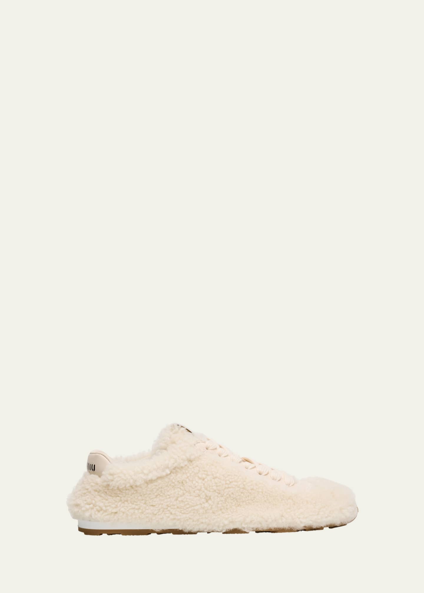 Miu Miu Shearling Low-Top Sneakers Image 1 of 6