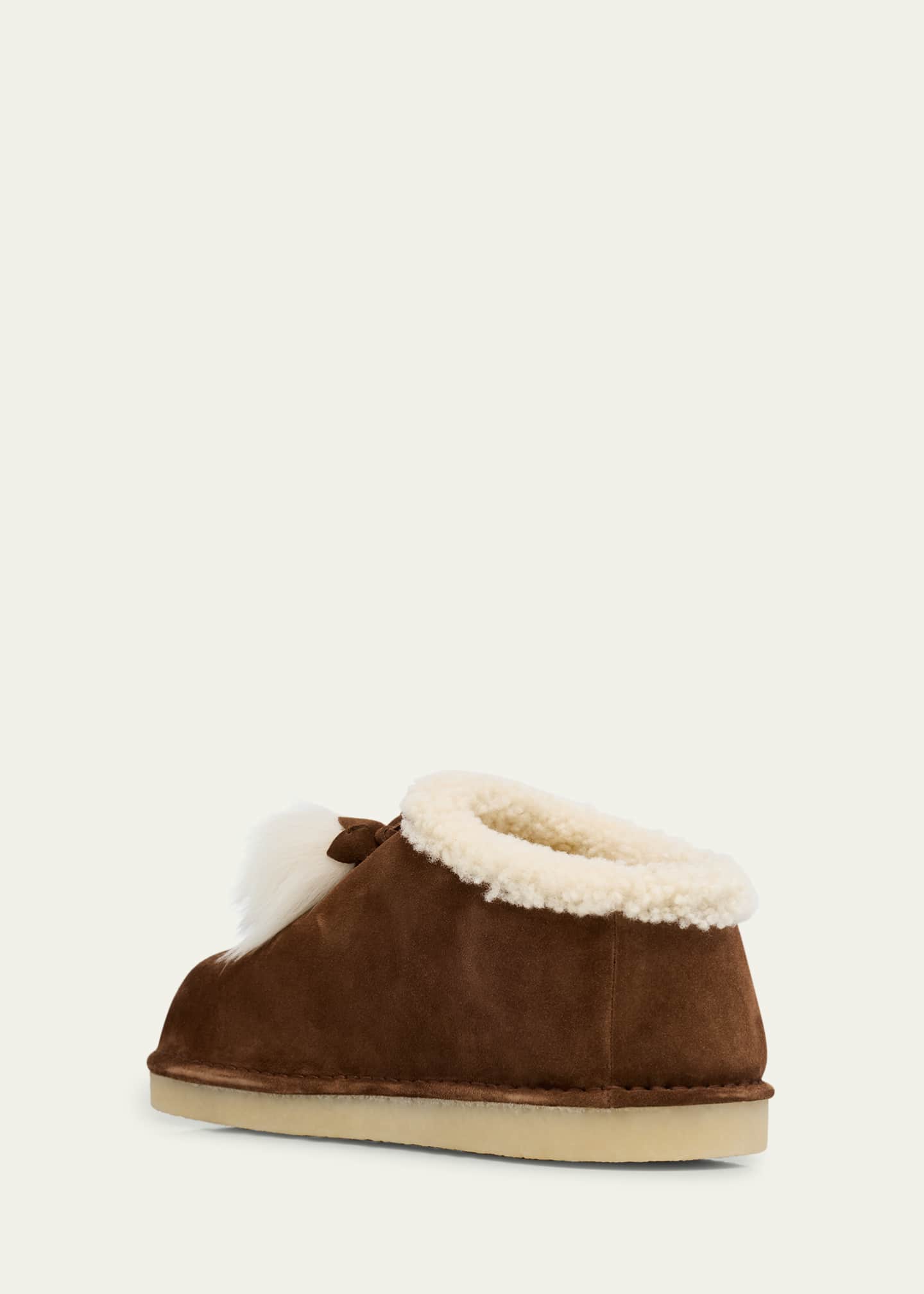 miumiuムートンブーツ Miu Miu Suede Shearling-Lined Booties with Fur Tassels - Bergdorf