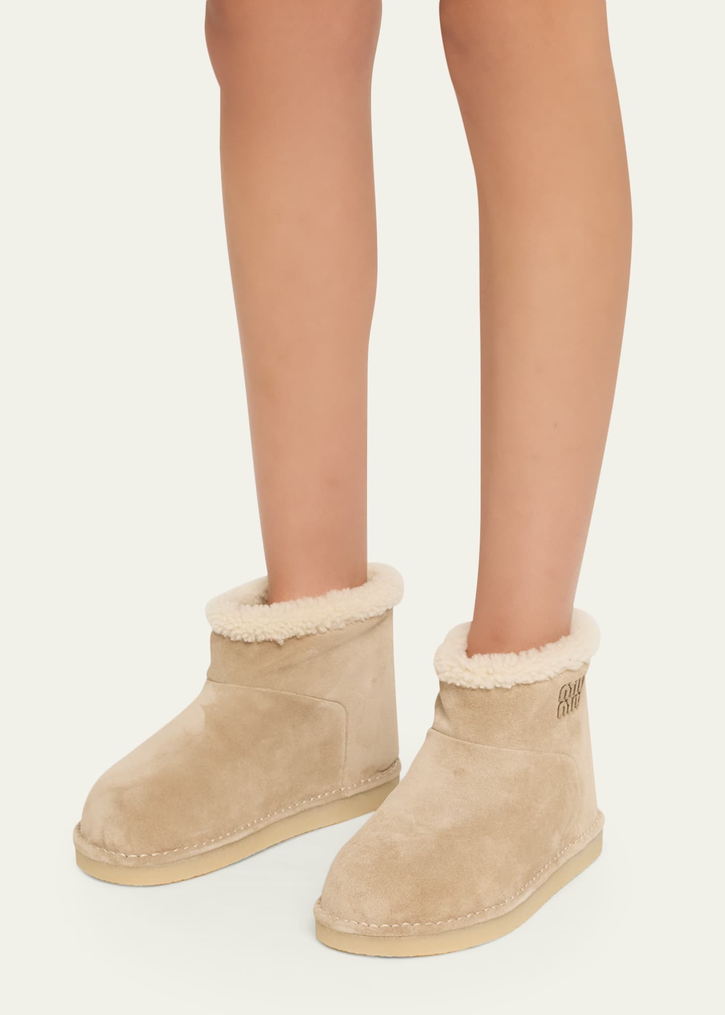Suede Shearling-Lined Booties