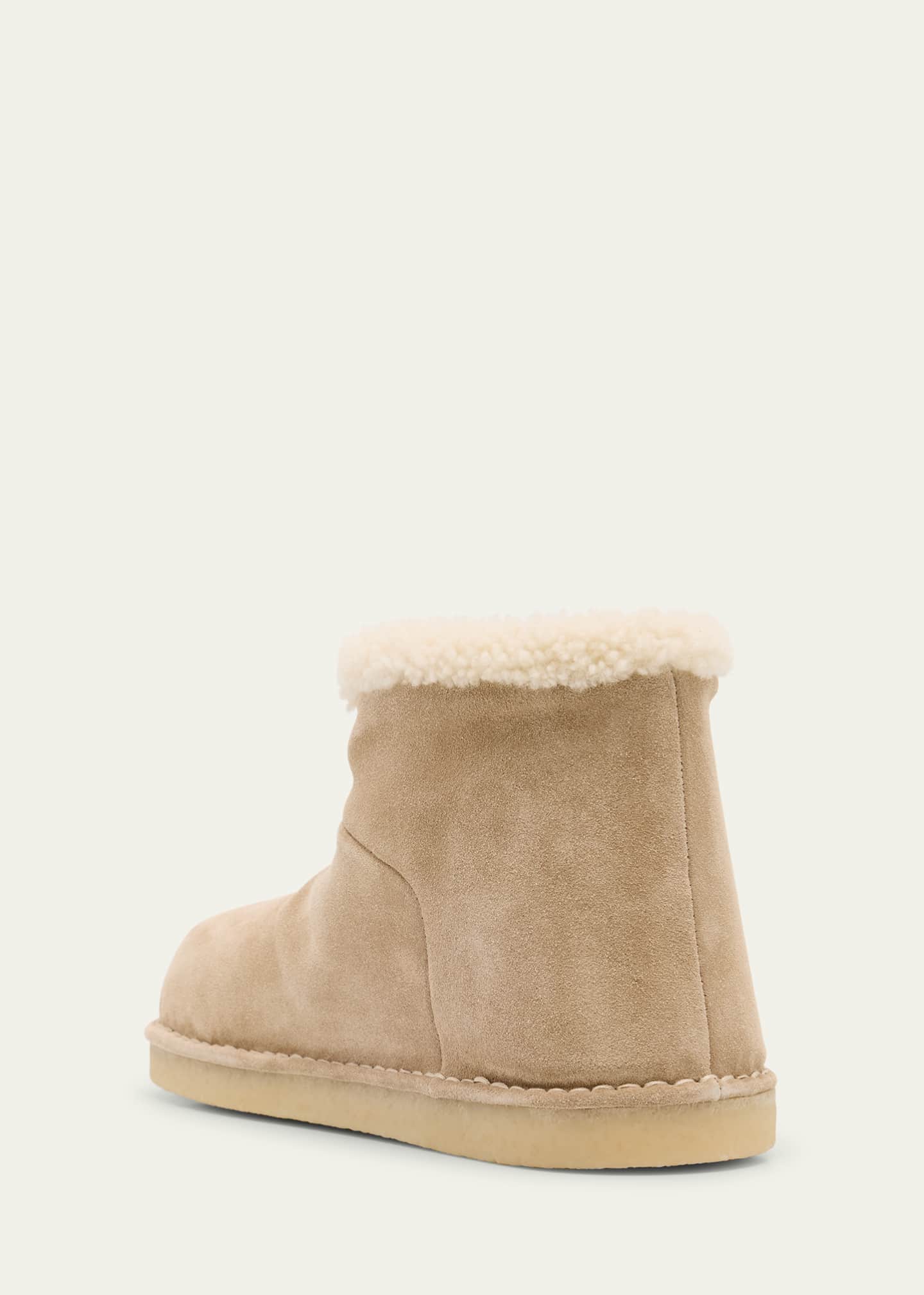 Suede Shearling-Lined Booties