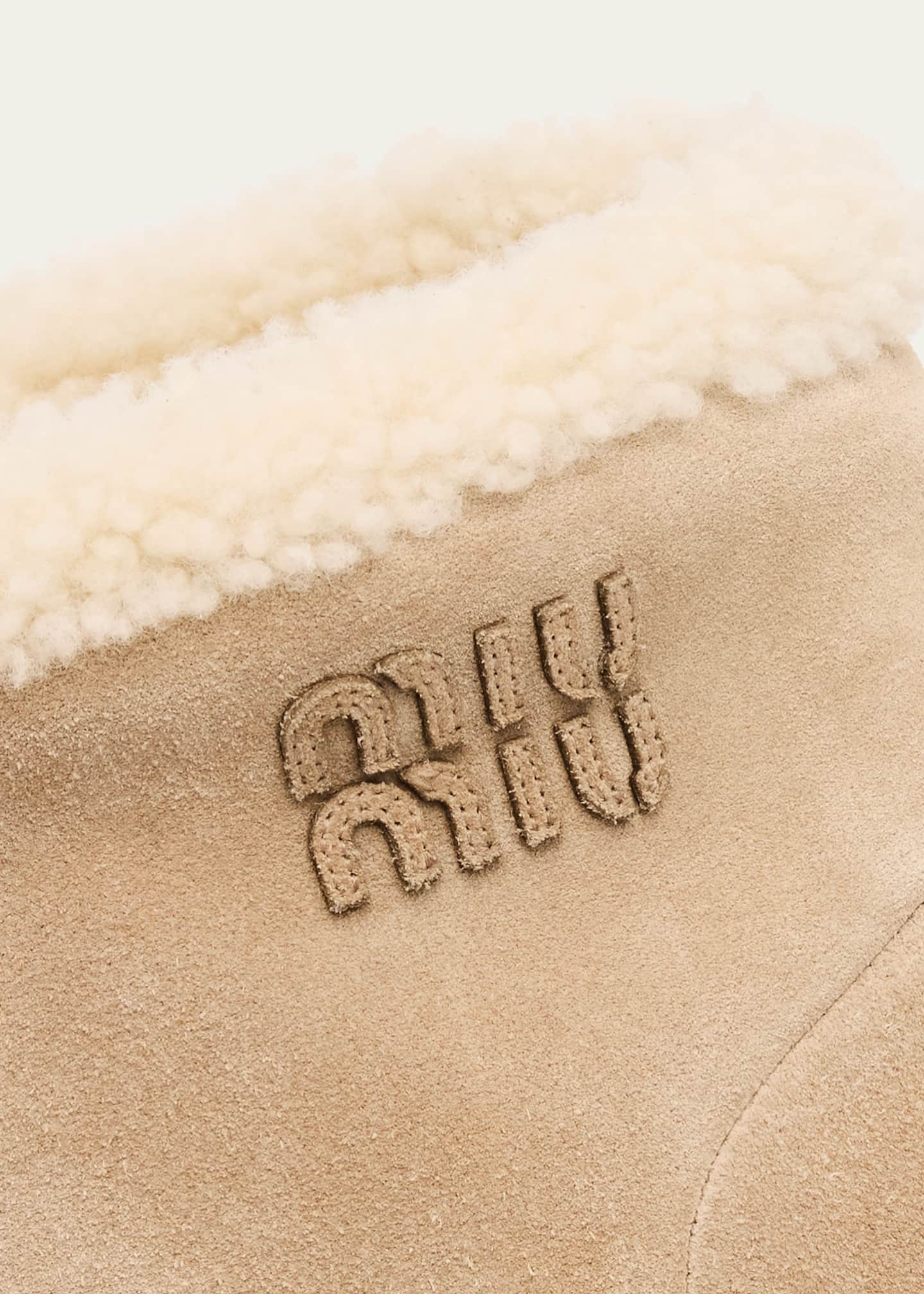 Suede Shearling-Lined Booties