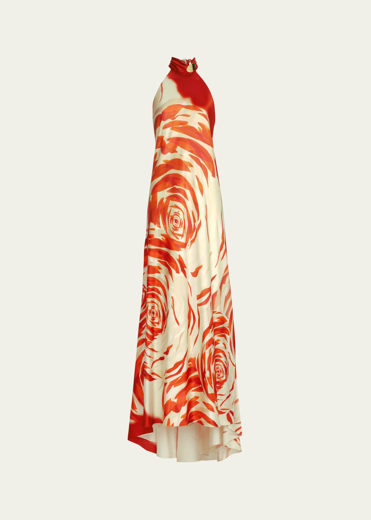 Silvia Tcherassi Sherry Abstract Halter Silk Maxi Dress Image 1 of 3