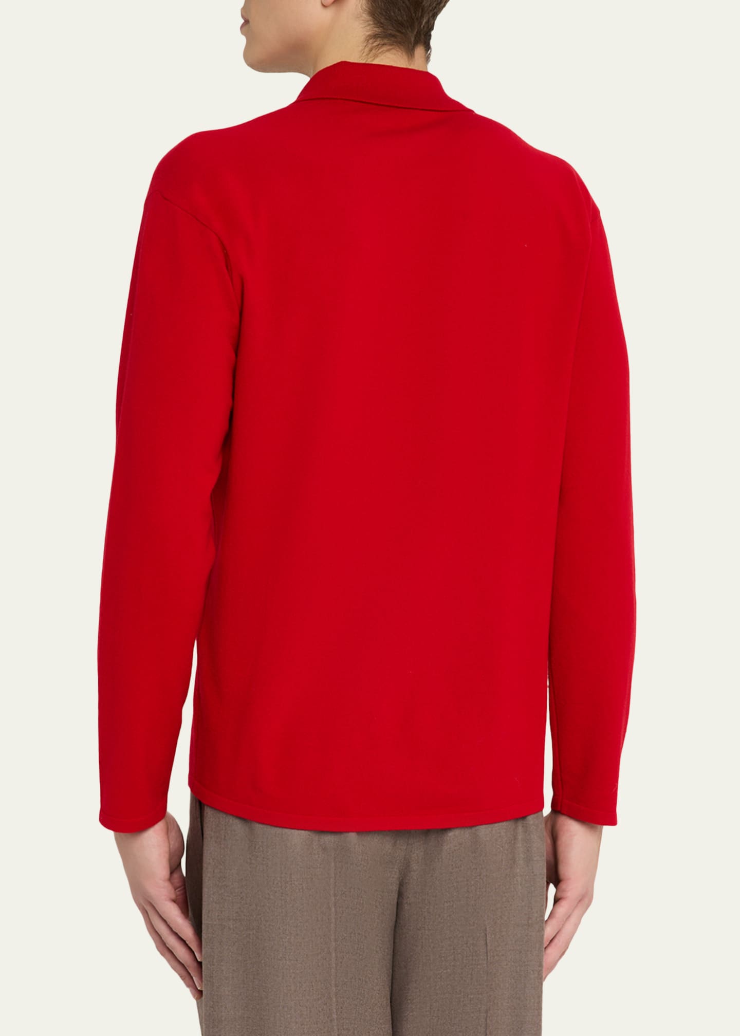 AURALEE Men's Wool Knit Shirt Cardigan - Bergdorf Goodman