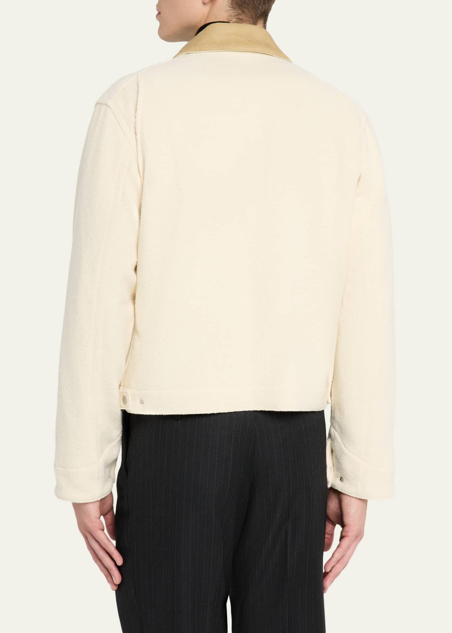 AURALEE Men's Blouson Tweed Zip Jacket - Bergdorf Goodman