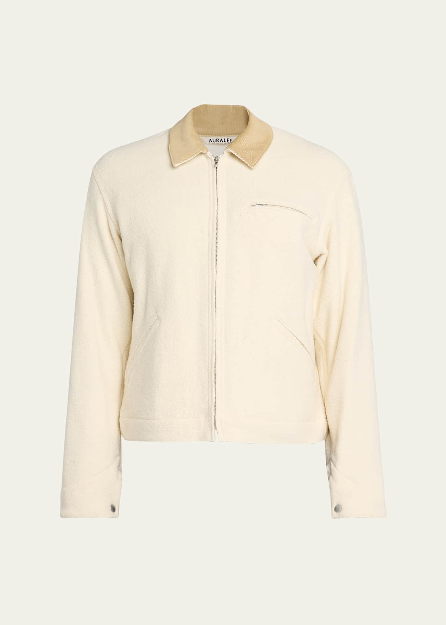 AURALEE Men's Blouson Tweed Zip Jacket - Bergdorf Goodman
