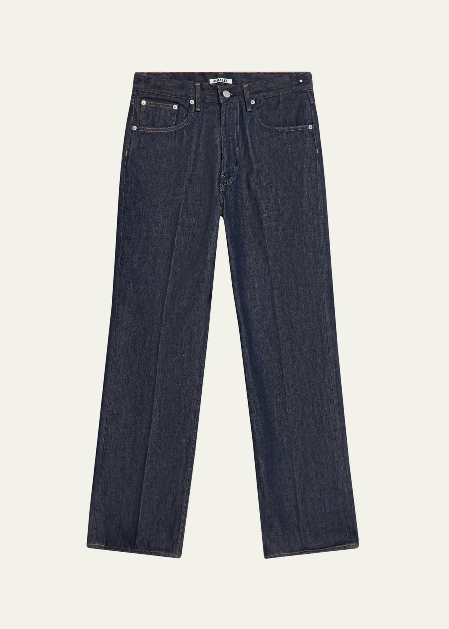 最終価格AURALEE WASHED HARD TWIST DENIM AURALEE Men's Indigo Wash Hard-Twist Denim Jeans - Bergdorf Goodman