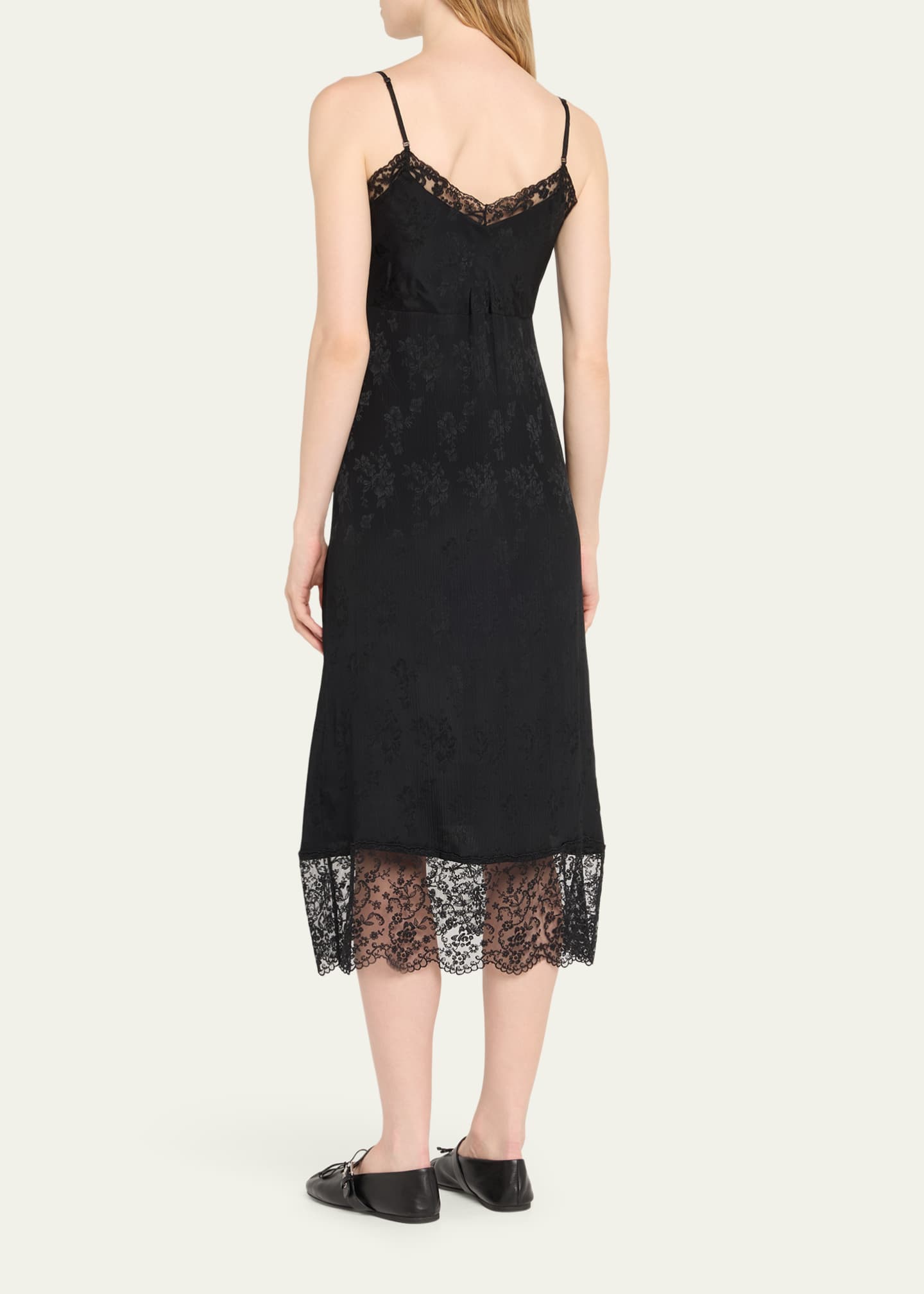 Simone Rocha Floral Lace-Trim Slip Dress Image 3 of 5