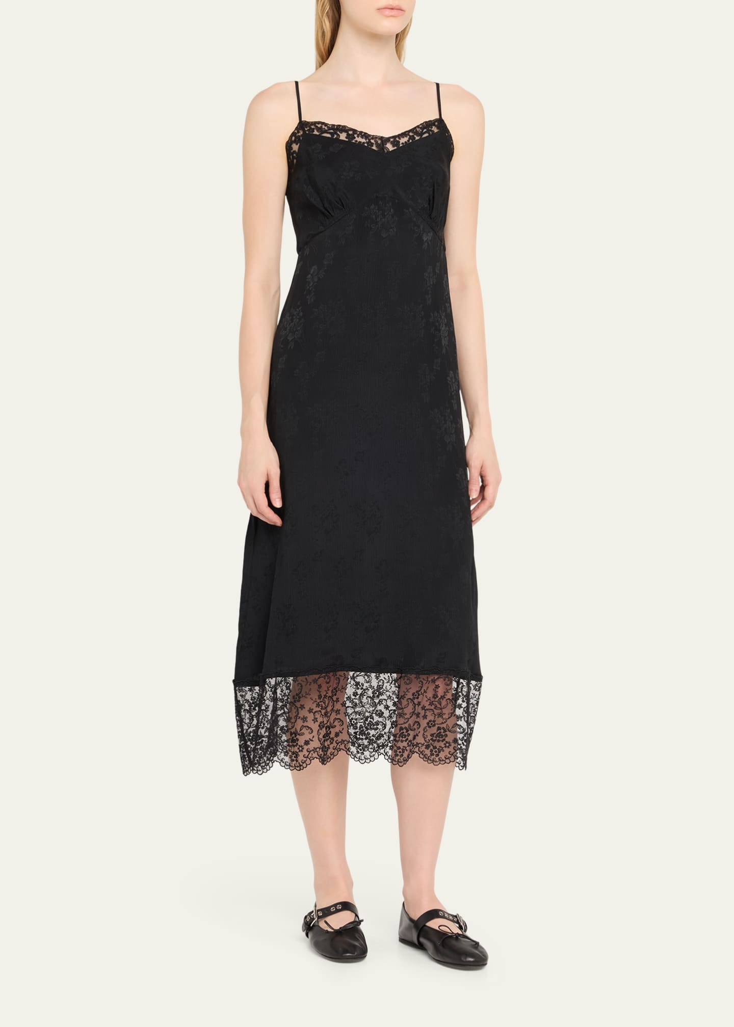 Simone Rocha Floral Lace-Trim Slip Dress Image 4 of 5