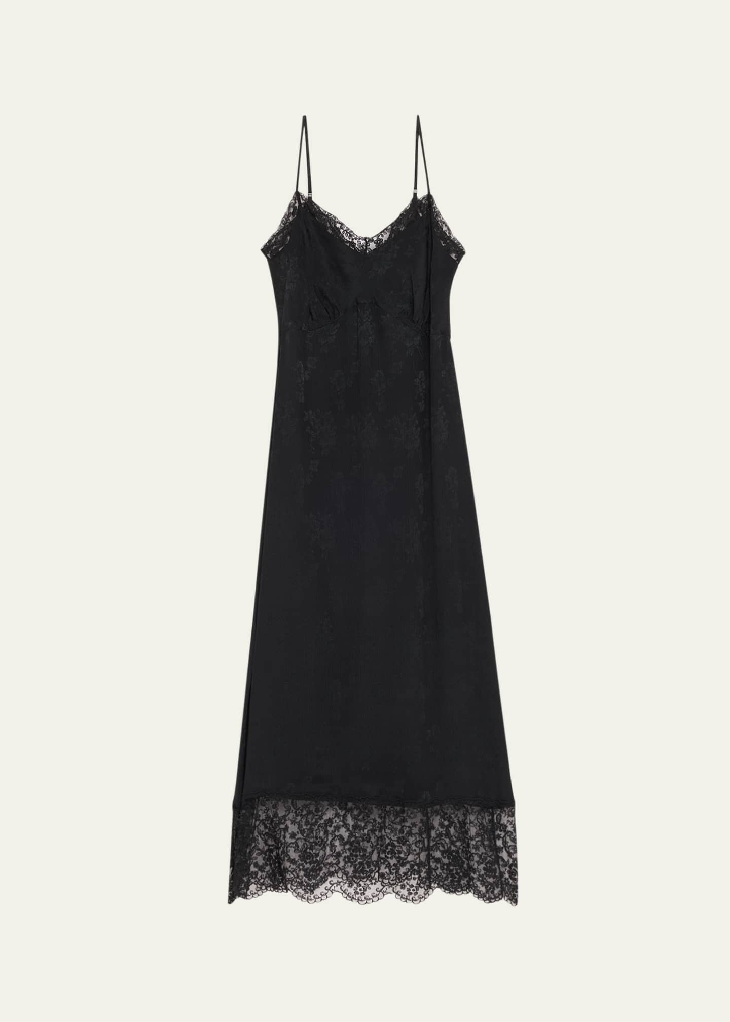 Simone Rocha Floral Lace-Trim Slip Dress Image 1 of 5