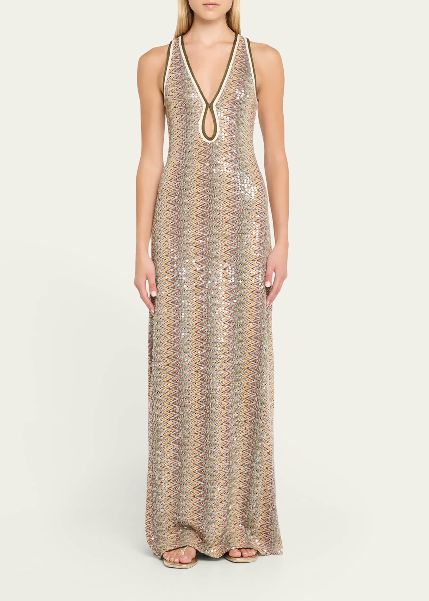 Ramy Brook Lilia Sequined Chevron Maxi Dress - Bergdorf Goodman