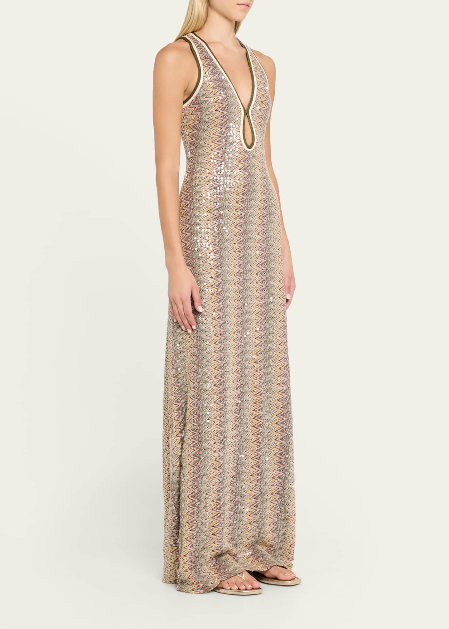 chinese dress ladies The Raya Black Multi Chevron Print Twist Front Maxi Dress L main image 1