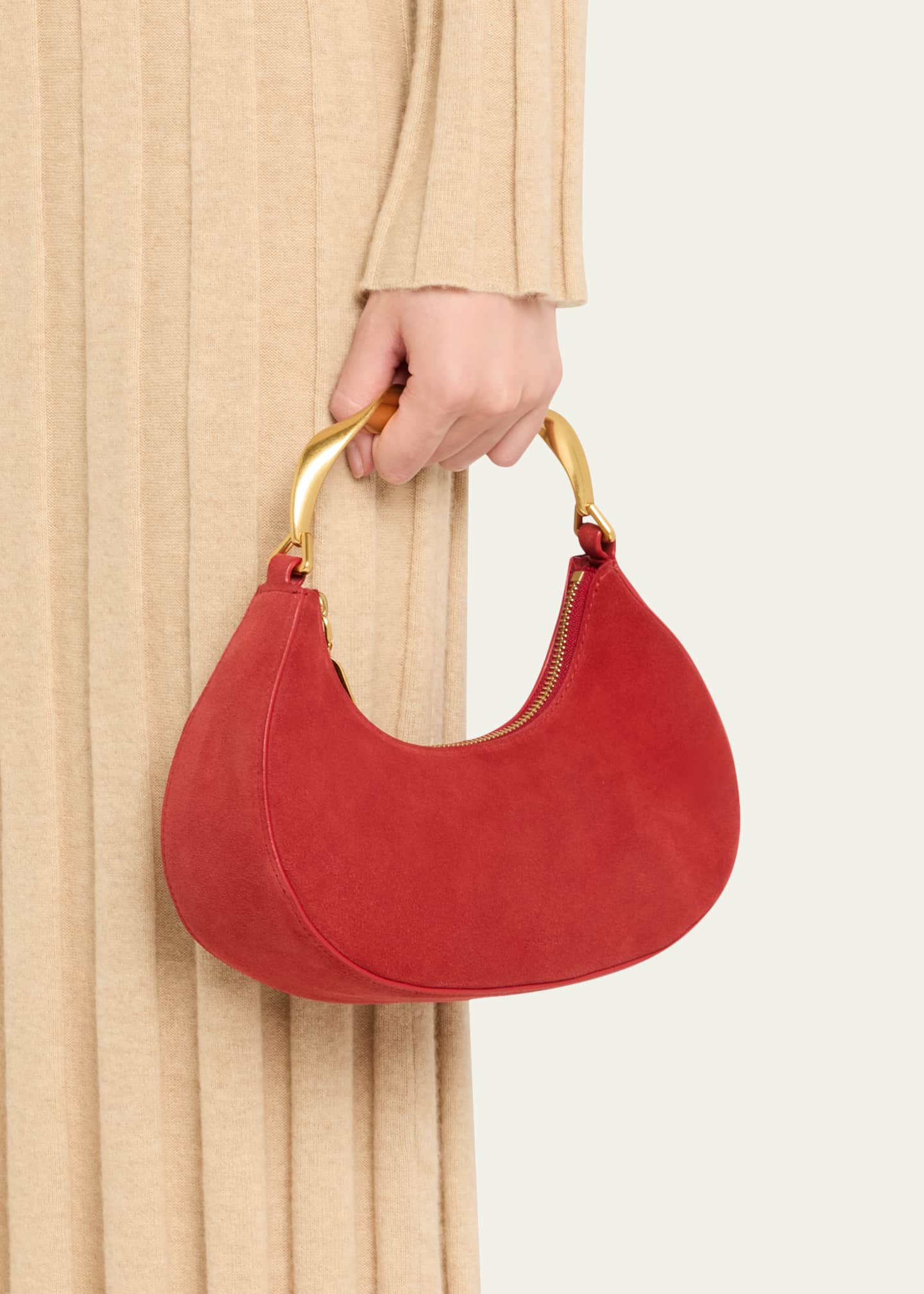 SIMKHAI Nixi Suede Twist Top-Handle Bag Image 2 of 6