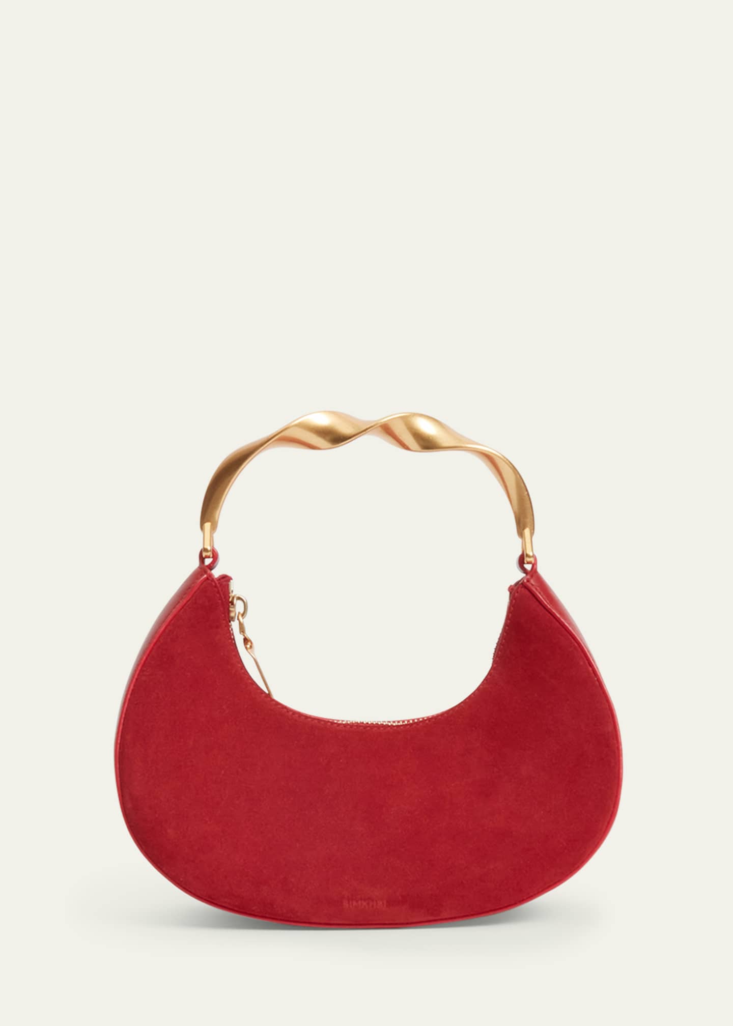 SIMKHAI Nixi Suede Twist Top-Handle Bag Image 2 of 2