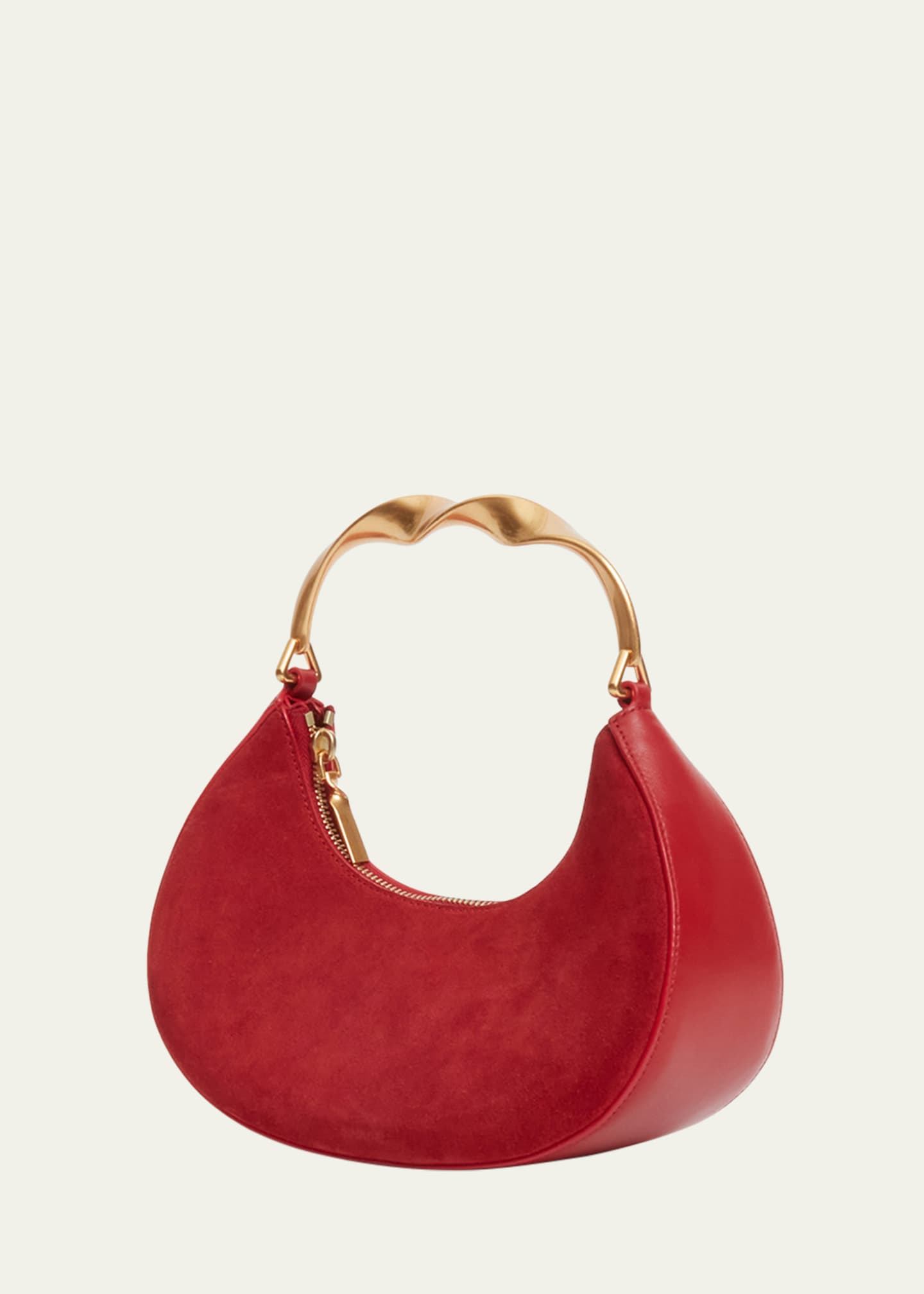 SIMKHAI Nixi Suede Twist Top-Handle Bag Image 1 of 2