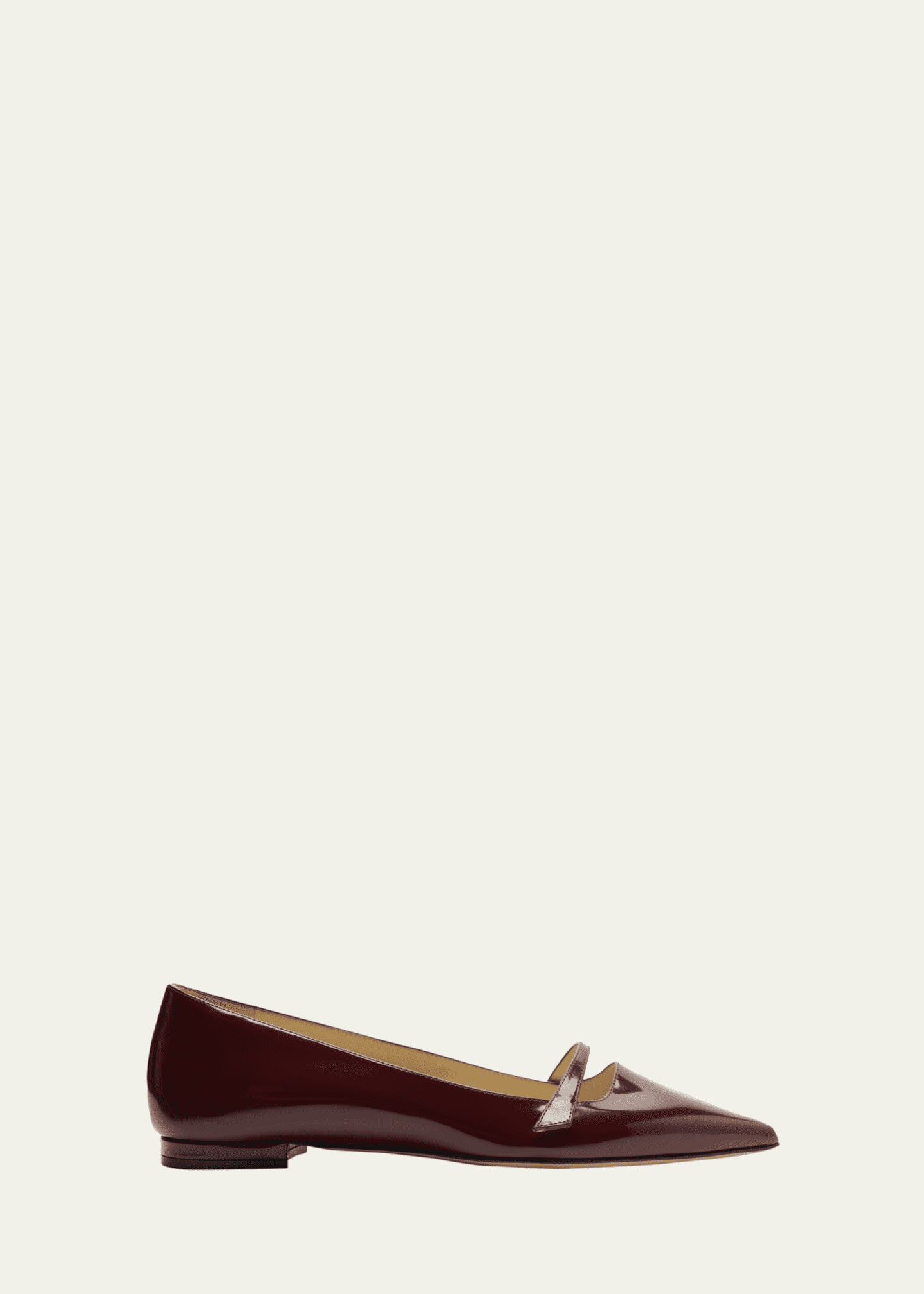 Alexandre Birman Tita Shiny Leather Mary Jane Ballerina Flats