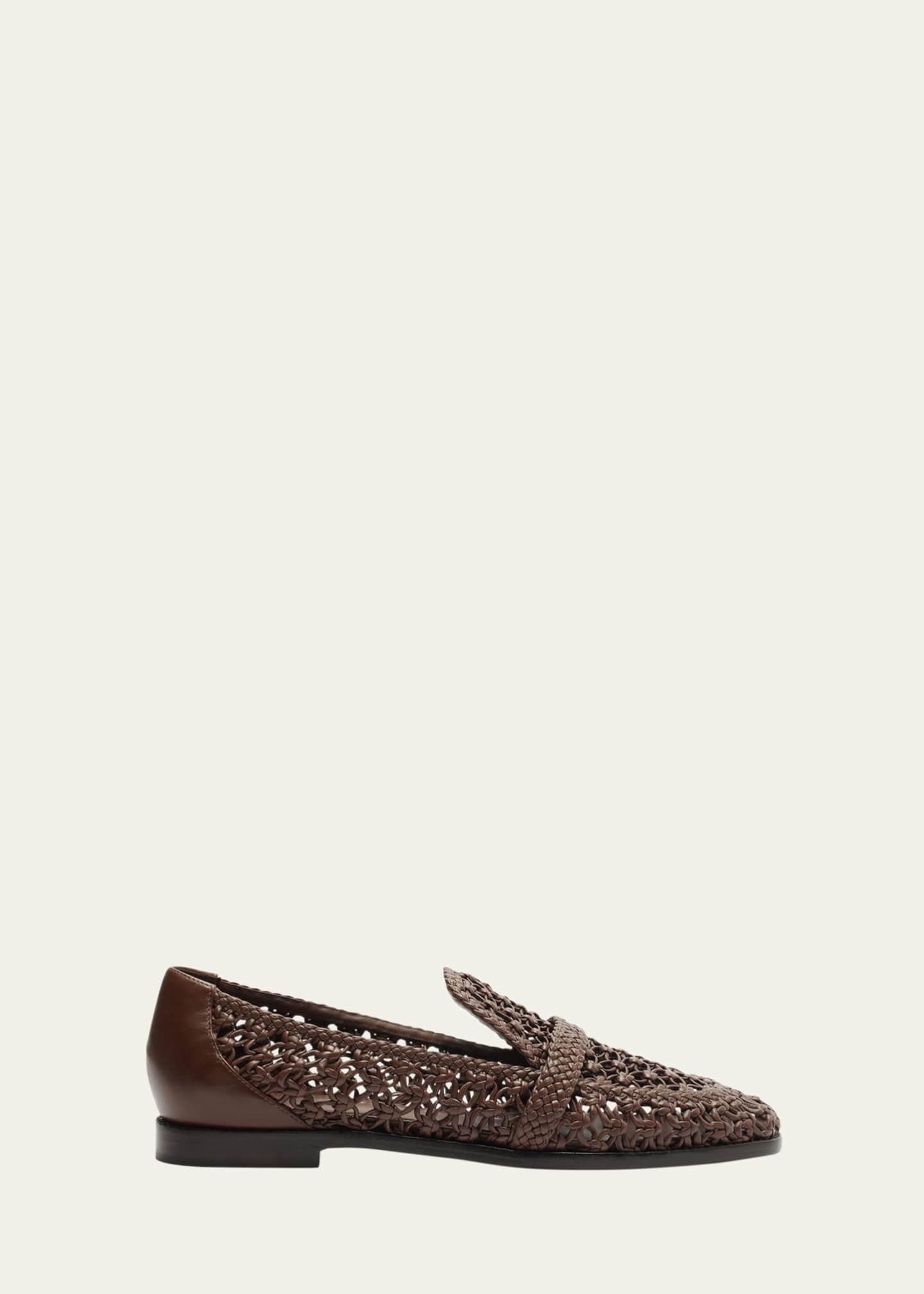 Alexandre Birman Jane Woven Leather Loafers