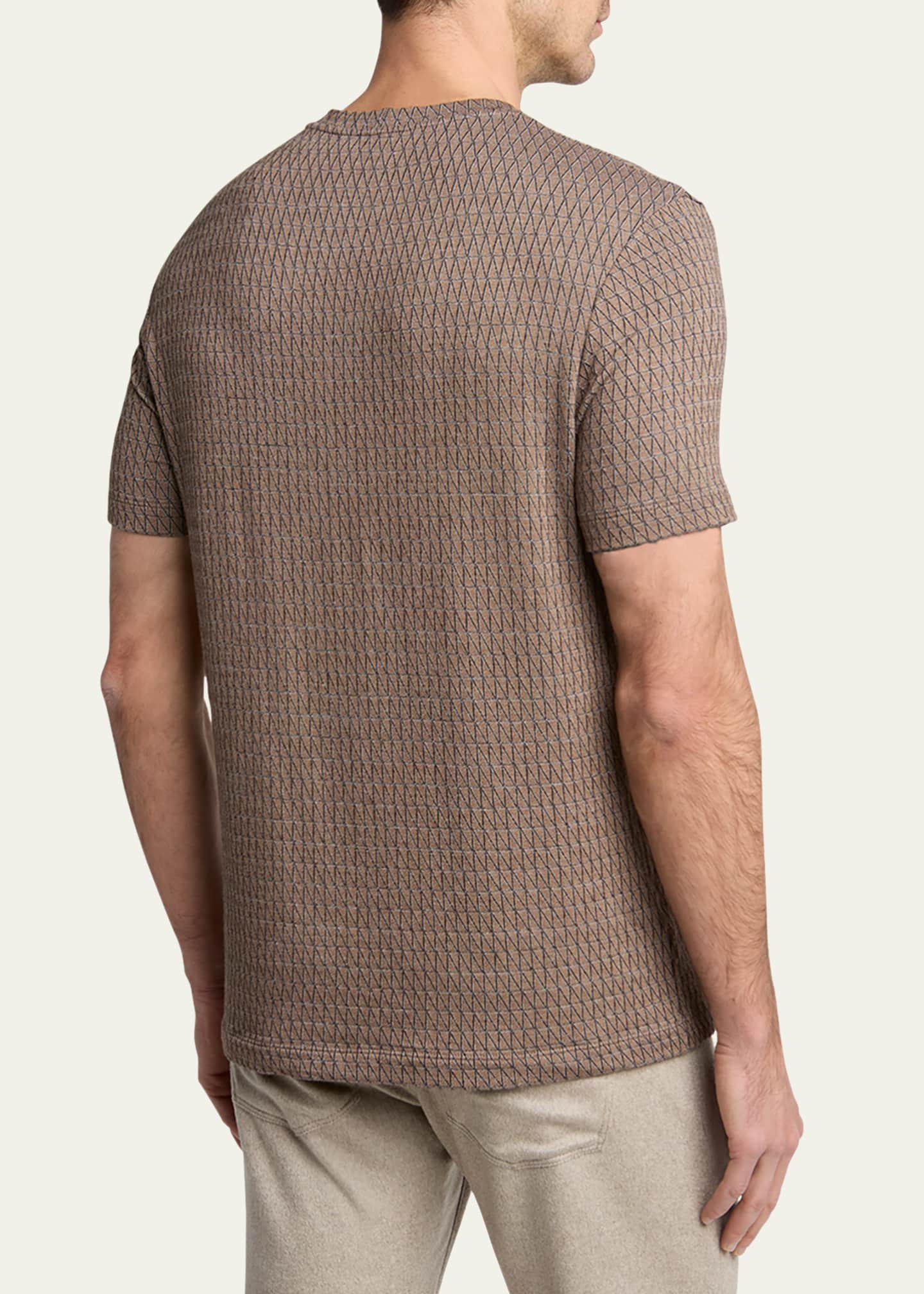 Giorgio Armani Men's Box-Jacquard Viscose Stretch Crewneck T-Shirt