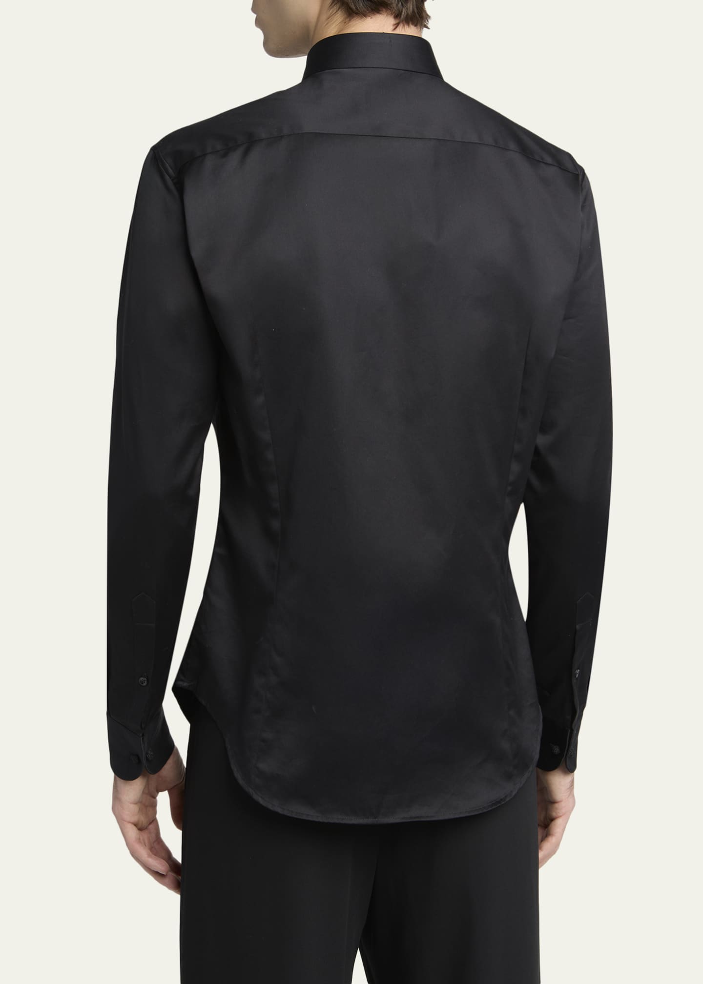 Giorgio Armani 黒シャツ 42 ブラウス Giorgio Armani Men's Crystal Bib Front Cotton Dress Shirt