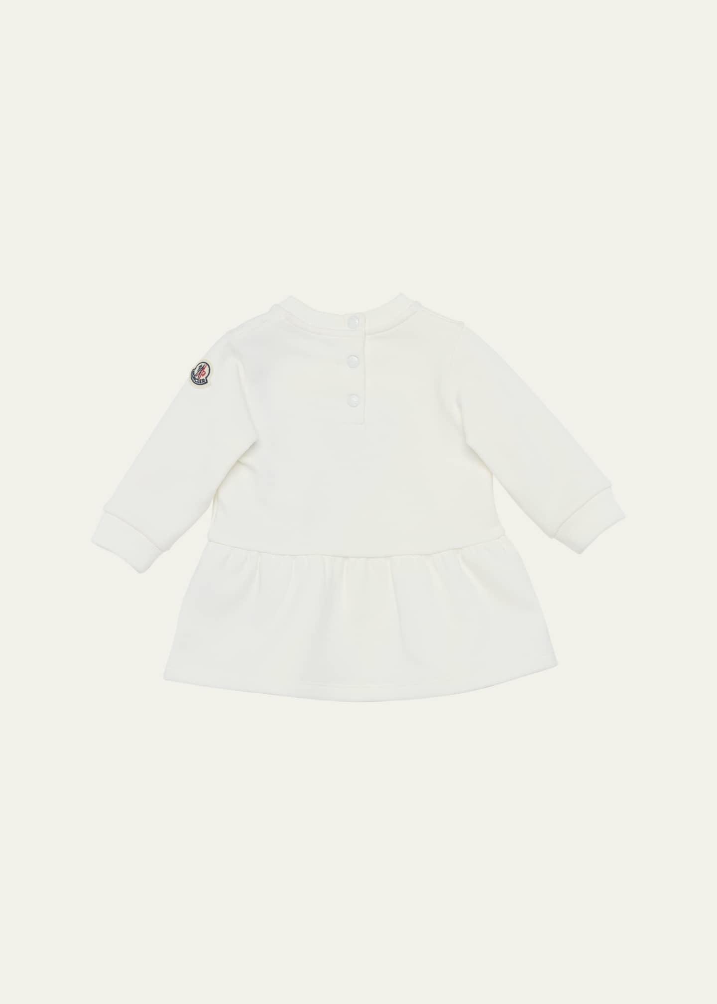 Moncler Girl's Heart Logo-Print Sweatshirt Dress, Size 6M-3 Image 2 of 3