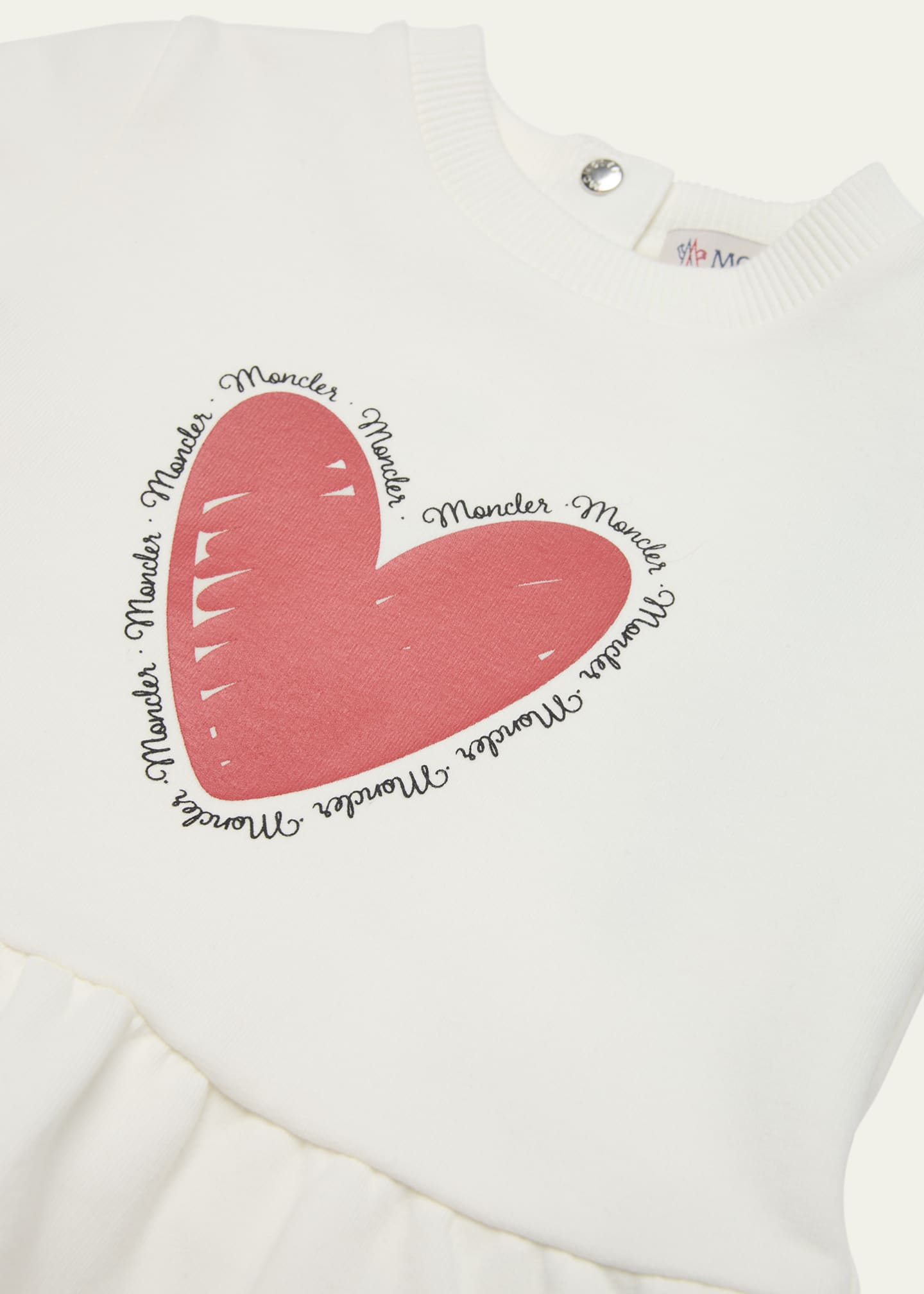 Moncler Girl's Heart Logo-Print Sweatshirt Dress, Size 6M-3 Image 3 of 3