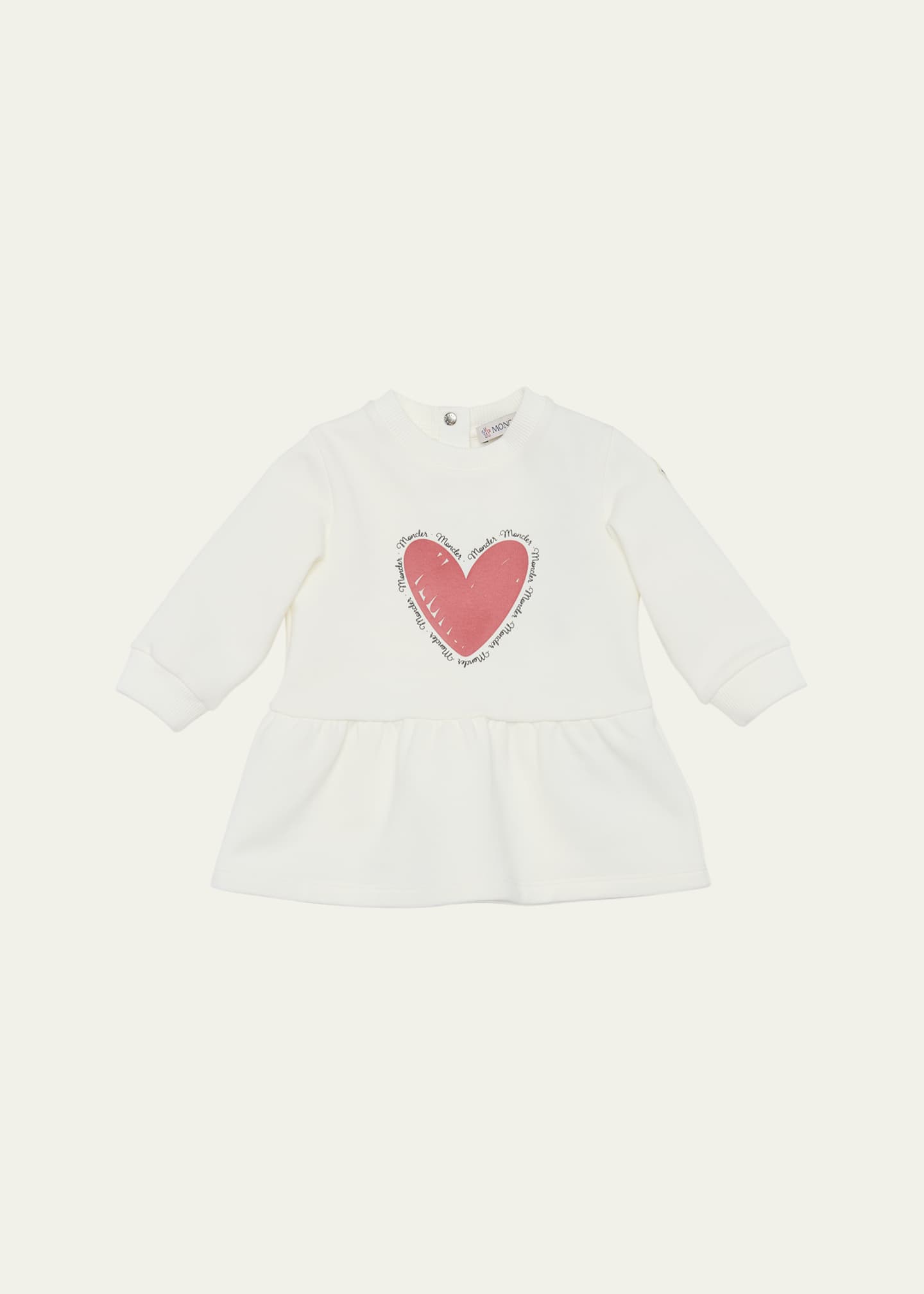 Moncler Girl's Heart Logo-Print Sweatshirt Dress, Size 6M-3 Image 1 of 3