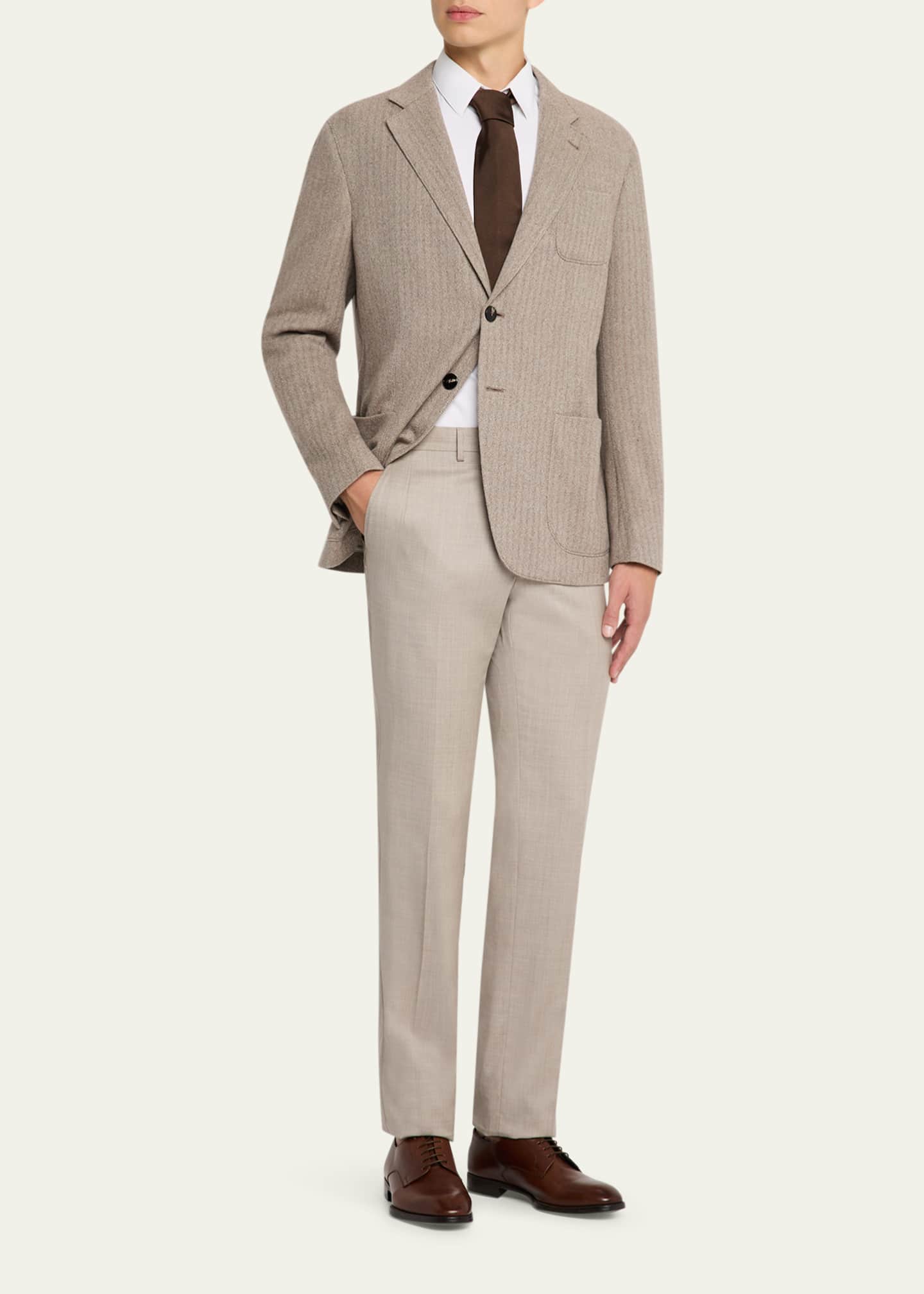Giorgio Armani Men's Herringbone Cashmere and Wool Sport Coat