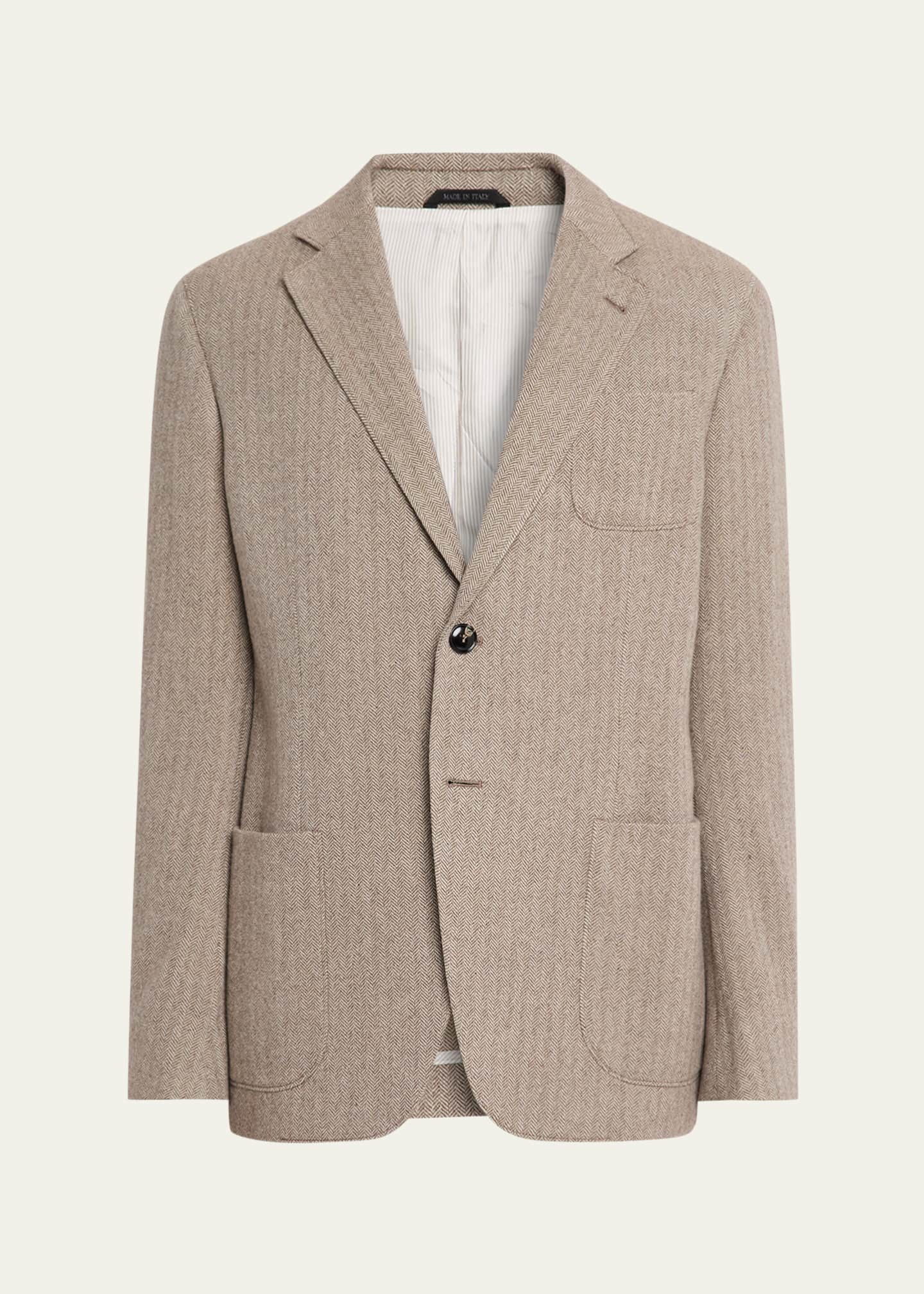Giorgio Armani Men's Herringbone Cashmere and Wool Sport Coat