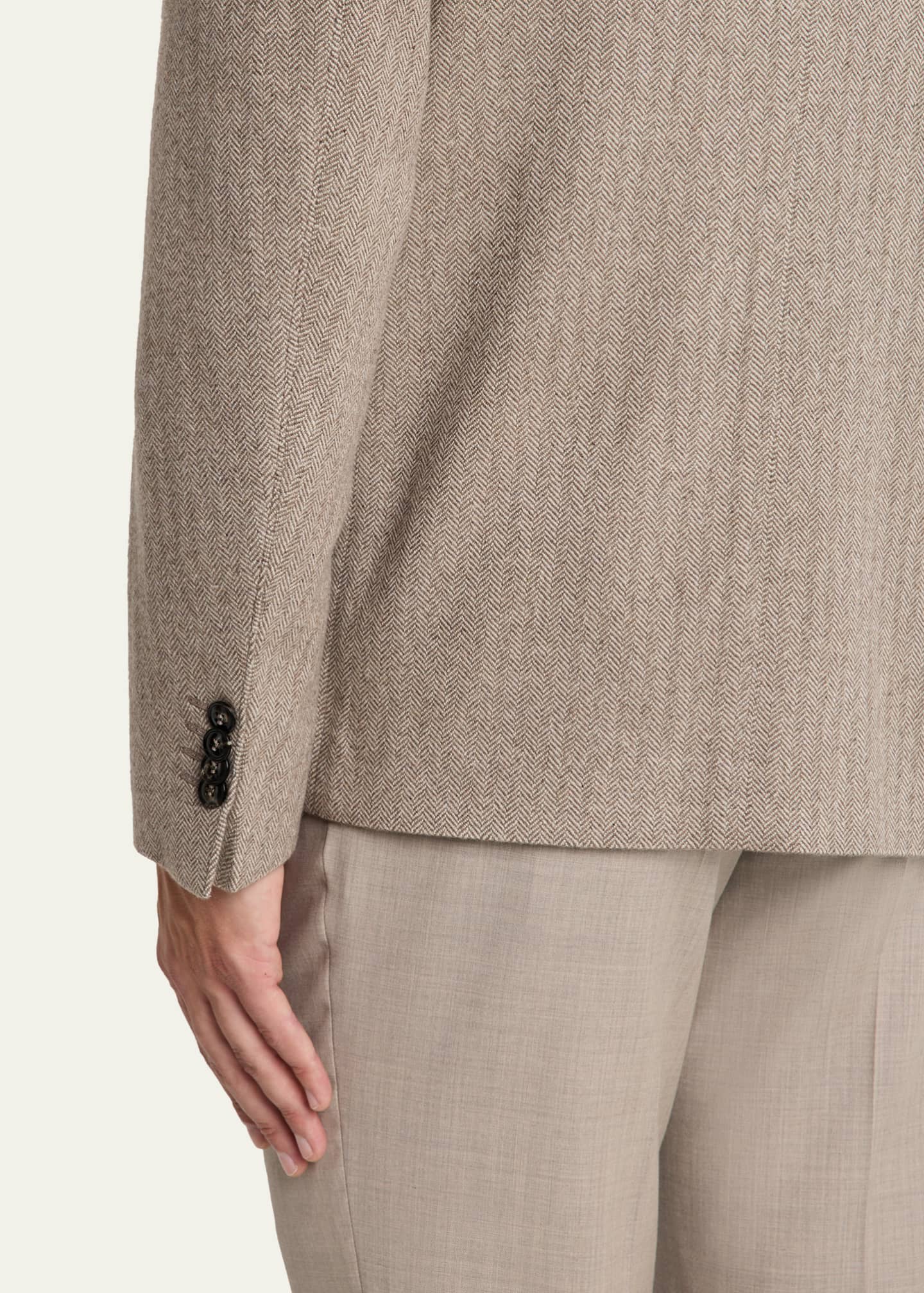 Giorgio Armani Men's Herringbone Cashmere and Wool Sport Coat