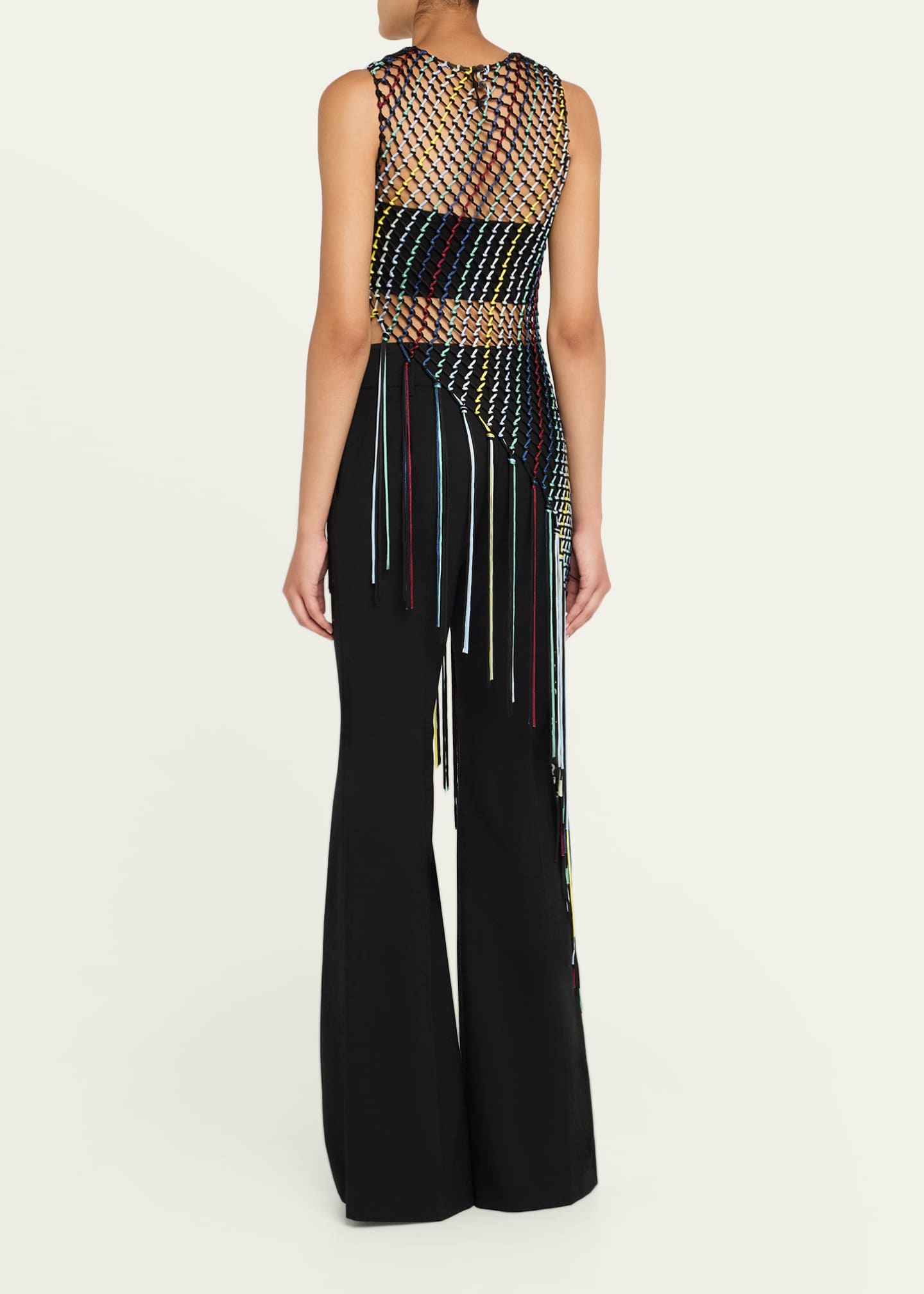 Gabriela Hearst Niamh Fishnet Asymmetric Fringe Tunic Image 3 of 5