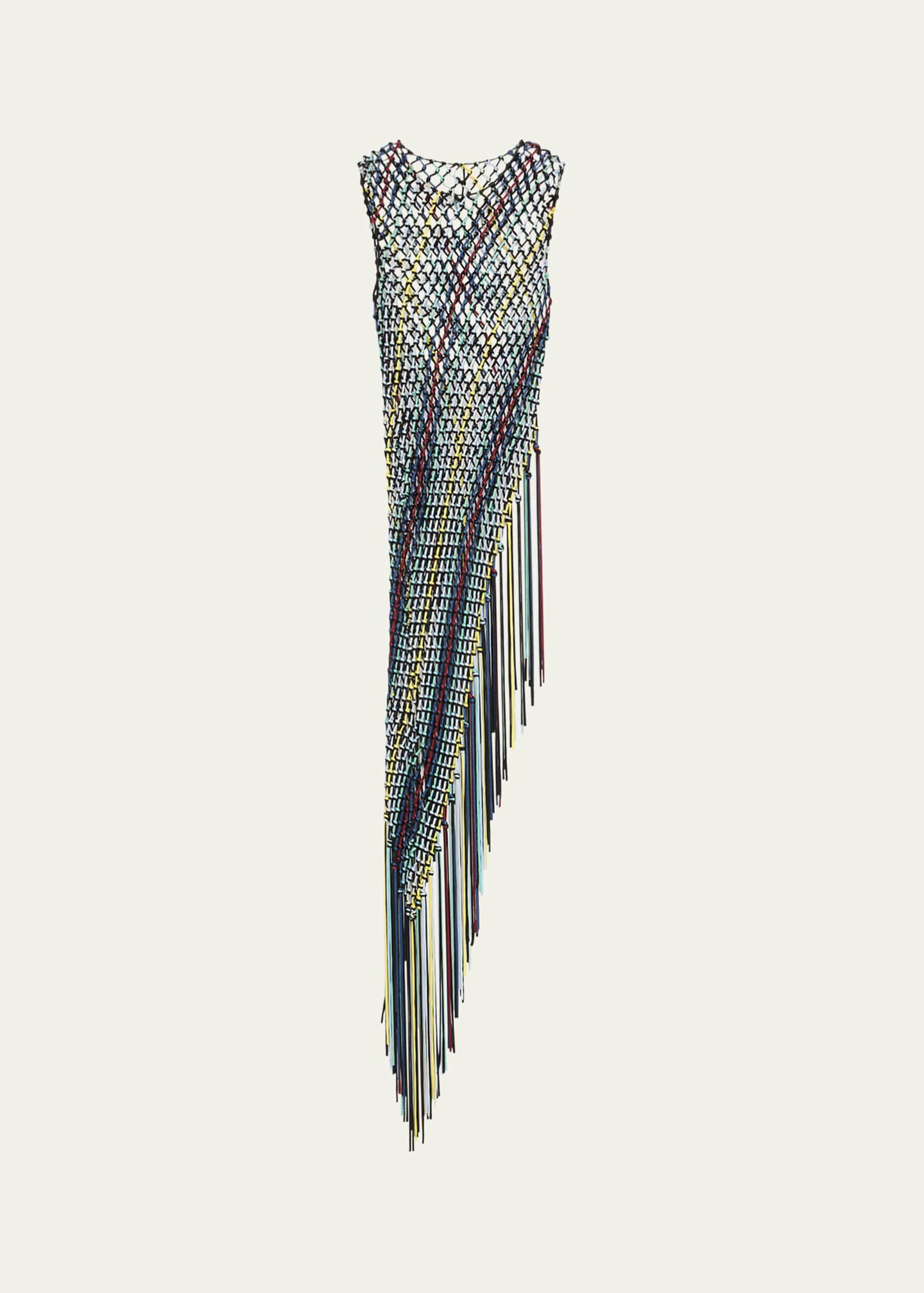 Gabriela Hearst Niamh Fishnet Asymmetric Fringe Tunic Image 1 of 5