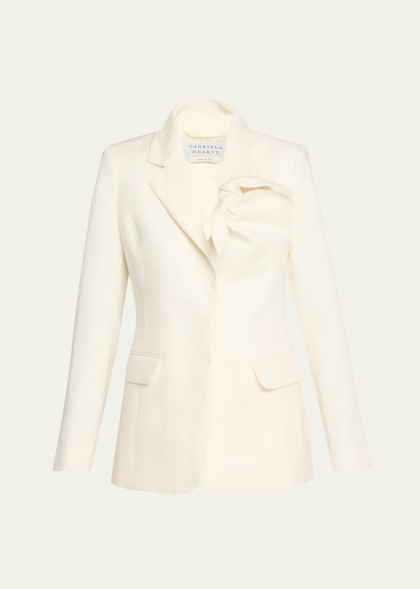 Gabriela Hearst Oslo Knot Single-Breasted Linen Blazer Image 1 of 5