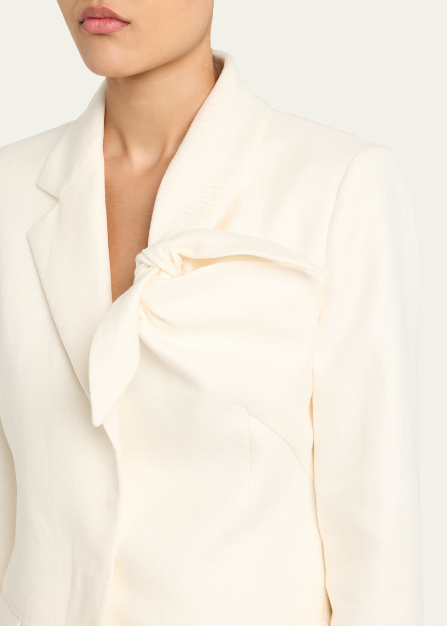 Gabriela Hearst Oslo Knot Single-Breasted Linen Blazer Image 5 of 5